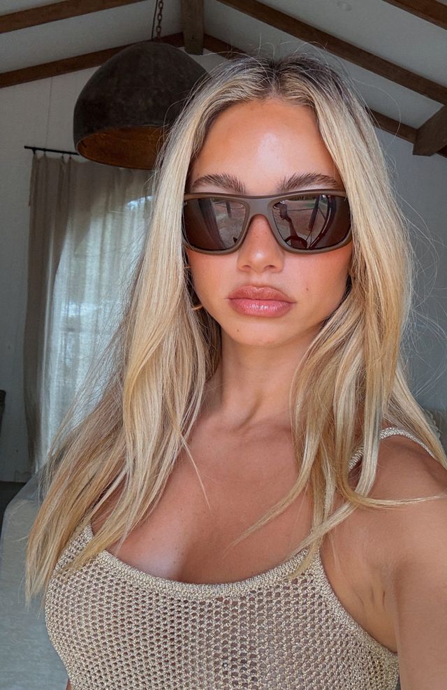 Mon Square Sunglasses with Tinted Lenses - Chocolate Frame