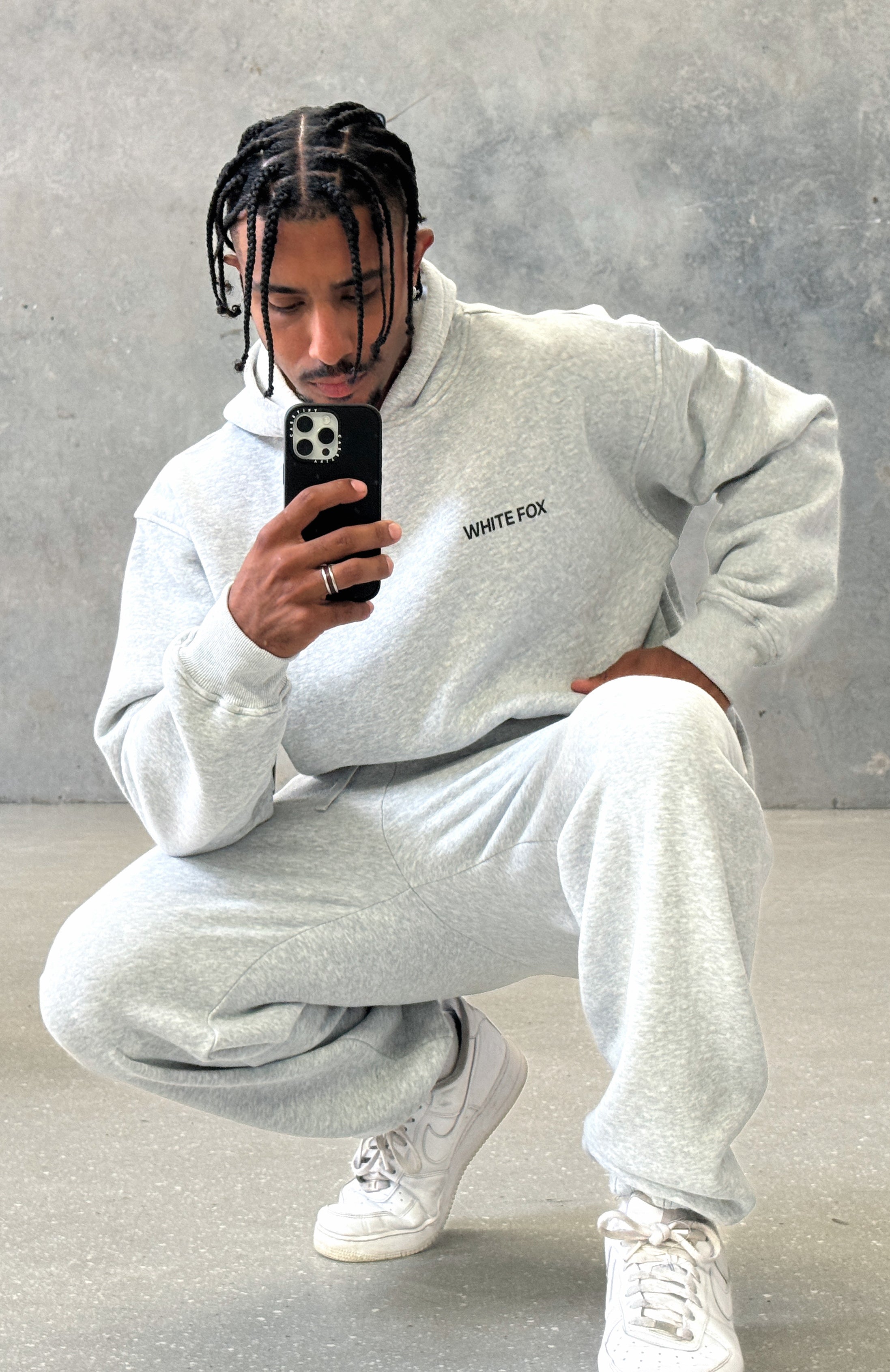 Core Oversized Hoodie - Dark Grey Marle Fleece Pullover