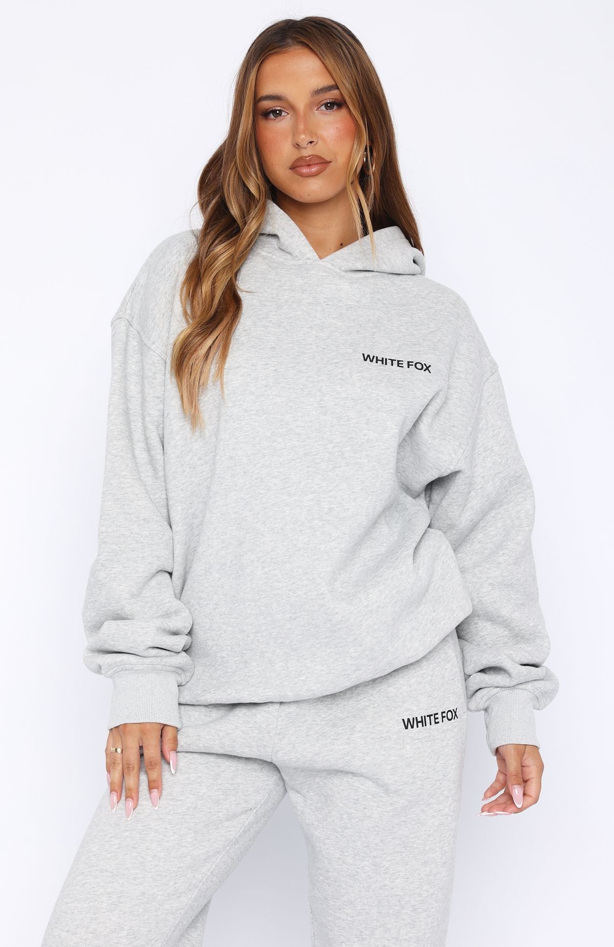 Core Oversized Hoodie - Dark Grey Marle Fleece Pullover