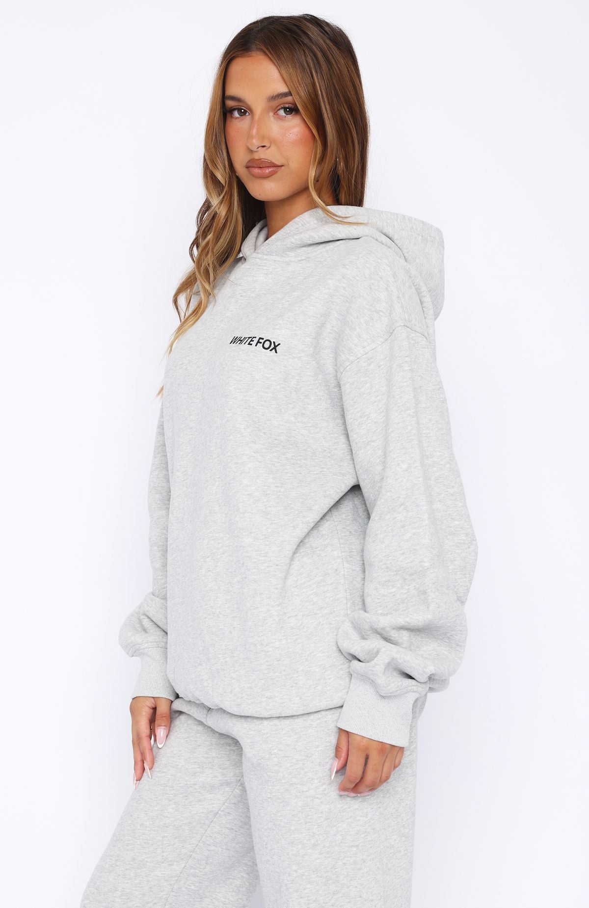 Core Oversized Hoodie - Dark Grey Marle Fleece Pullover