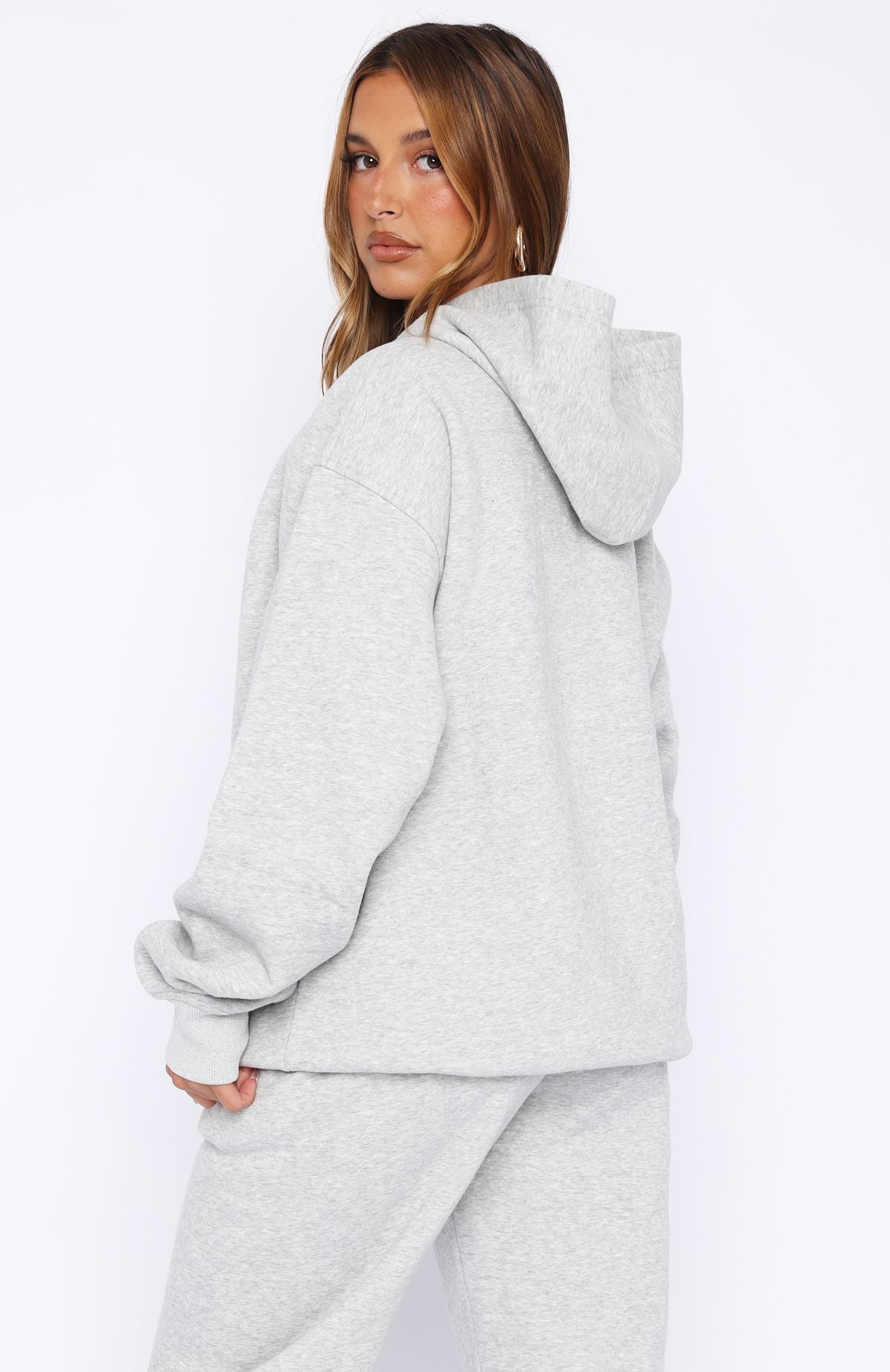 Core Oversized Hoodie - Dark Grey Marle Fleece Pullover