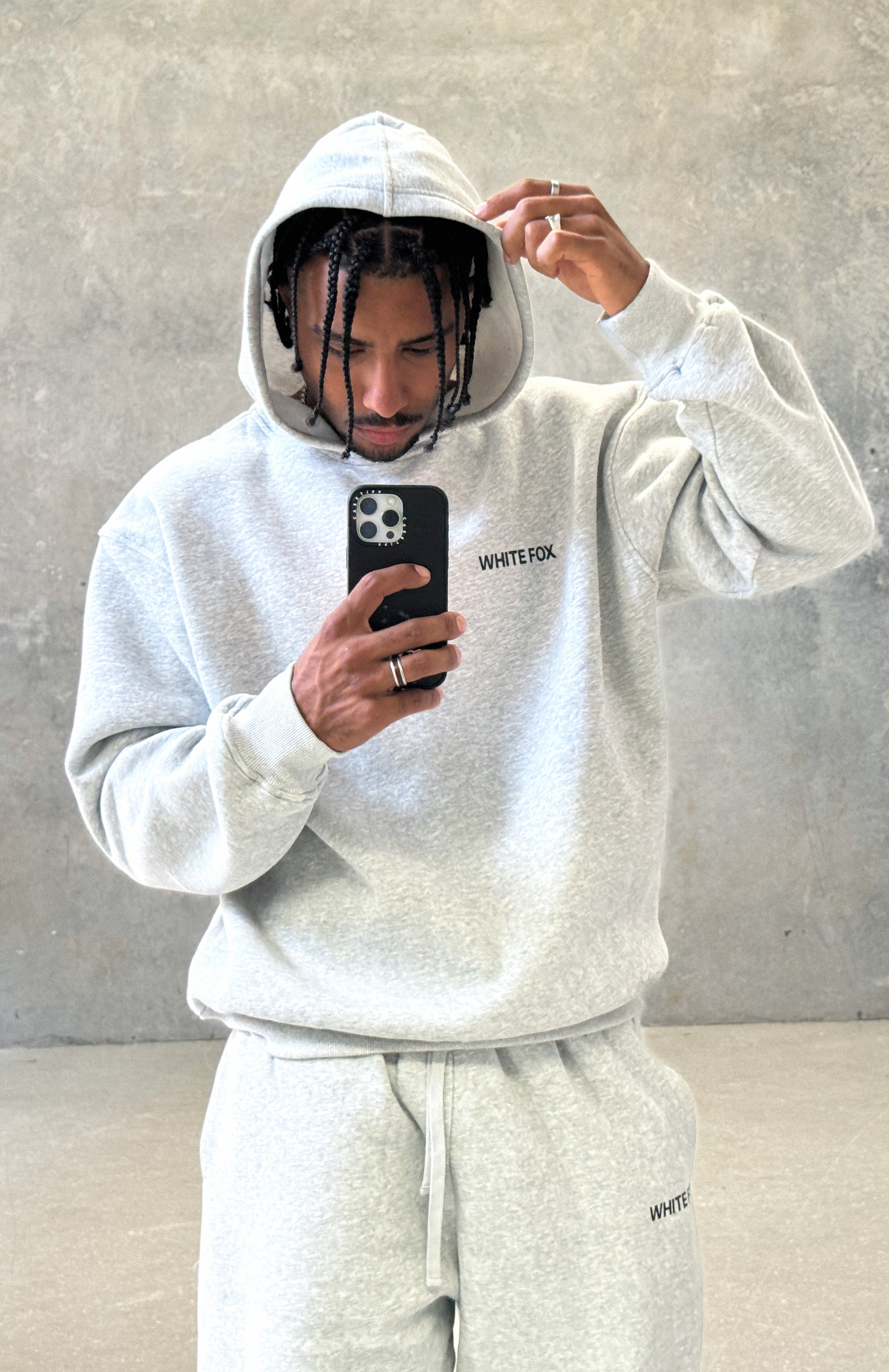 Core Oversized Hoodie - Dark Grey Marle Fleece Pullover