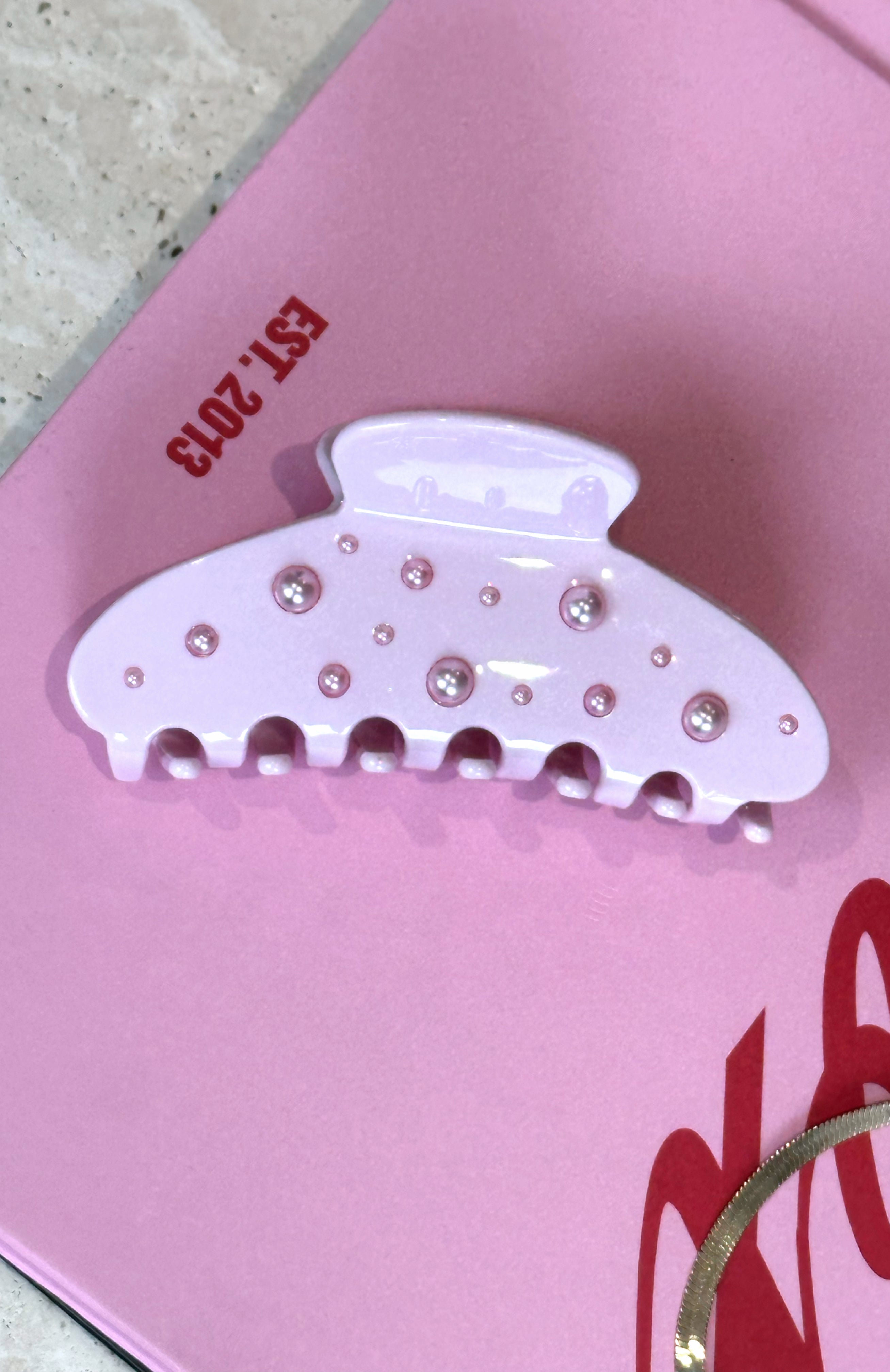 Fiona Baby Pink Hair Clip with Gem Detailing & Secure Clasp