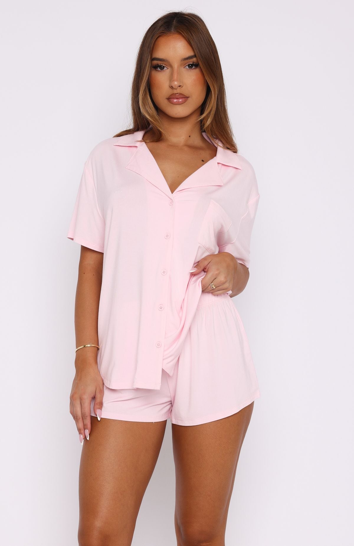 Dreamscape Baby Pink Modal Pyjama Set - Soft Stretch Sleepwear