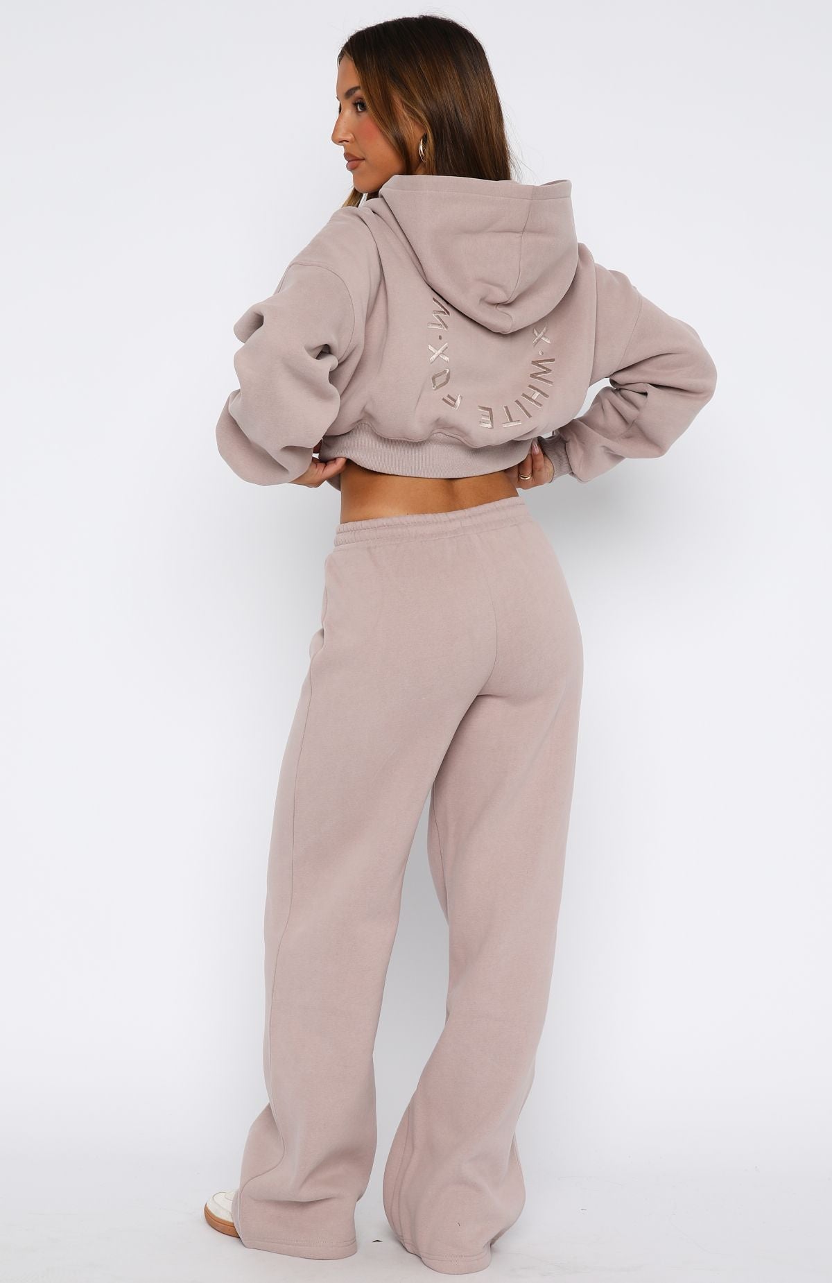 Stay Lifted Cinnamon Wide Leg Fleece Sweatpants