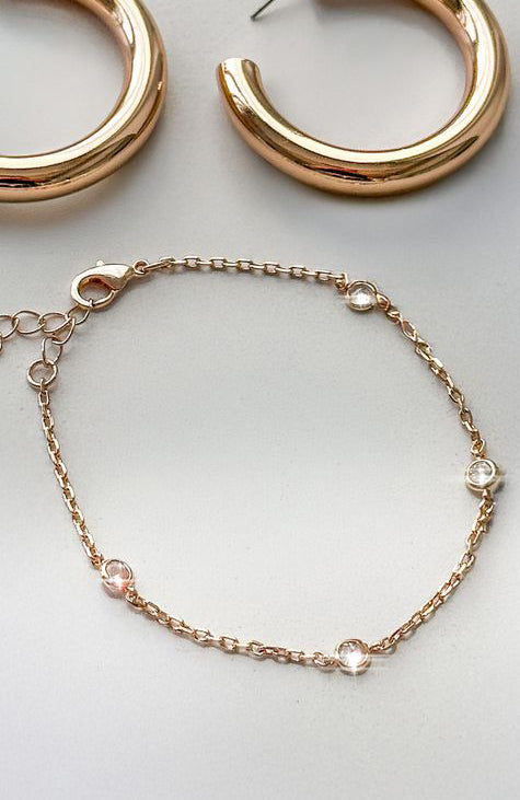 Tatjana Gold Plated Bracelet with Diamanté Embellishments