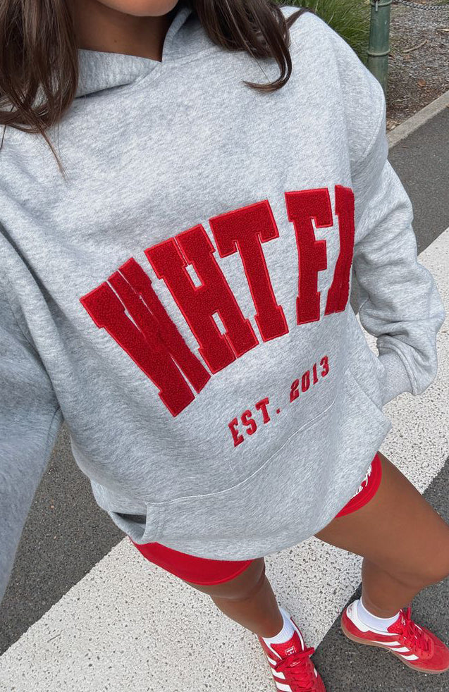 Give It Away Oversized Hoodie - Dark Grey Marle Fleece Pullover