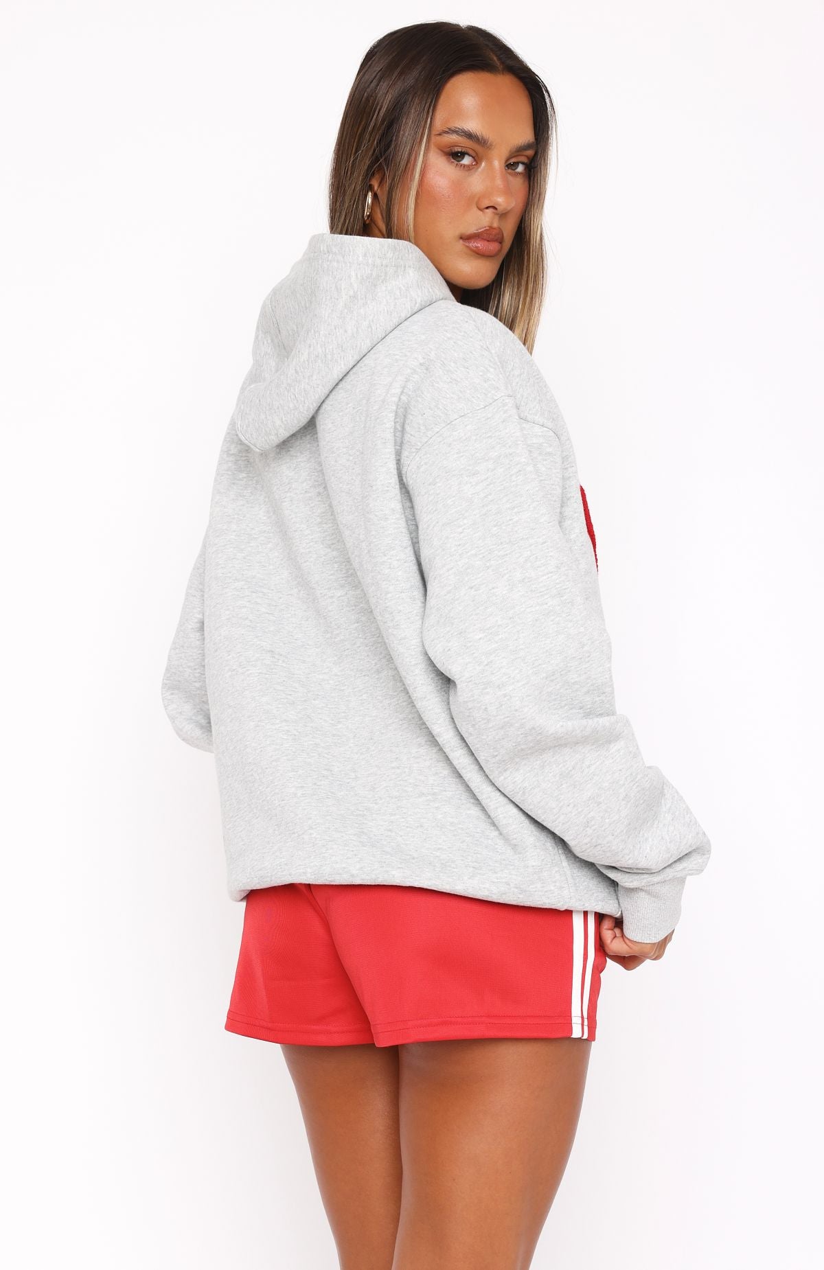 Give It Away Oversized Hoodie - Dark Grey Marle Fleece Pullover