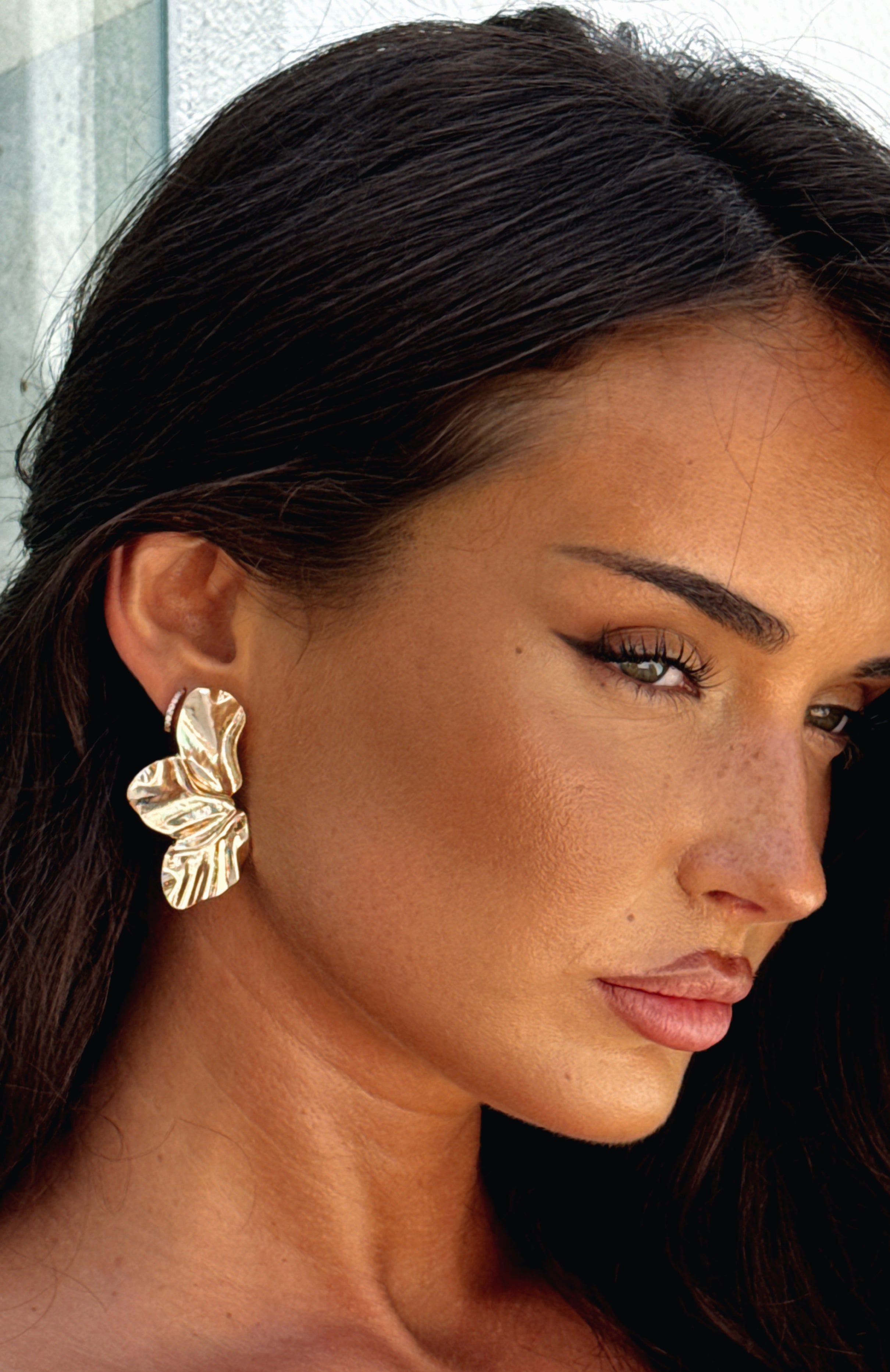 Gold Plated Floral Stud Earrings – Elisha