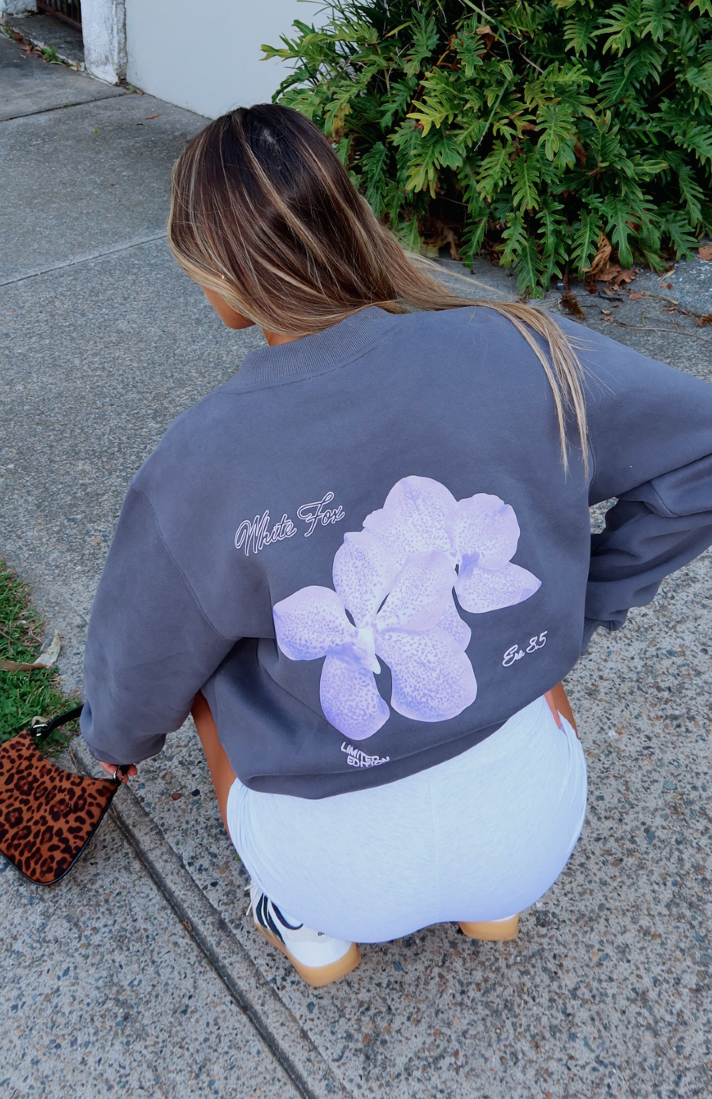 With Love Forever Oversized Fleece Sweater Volcanic
