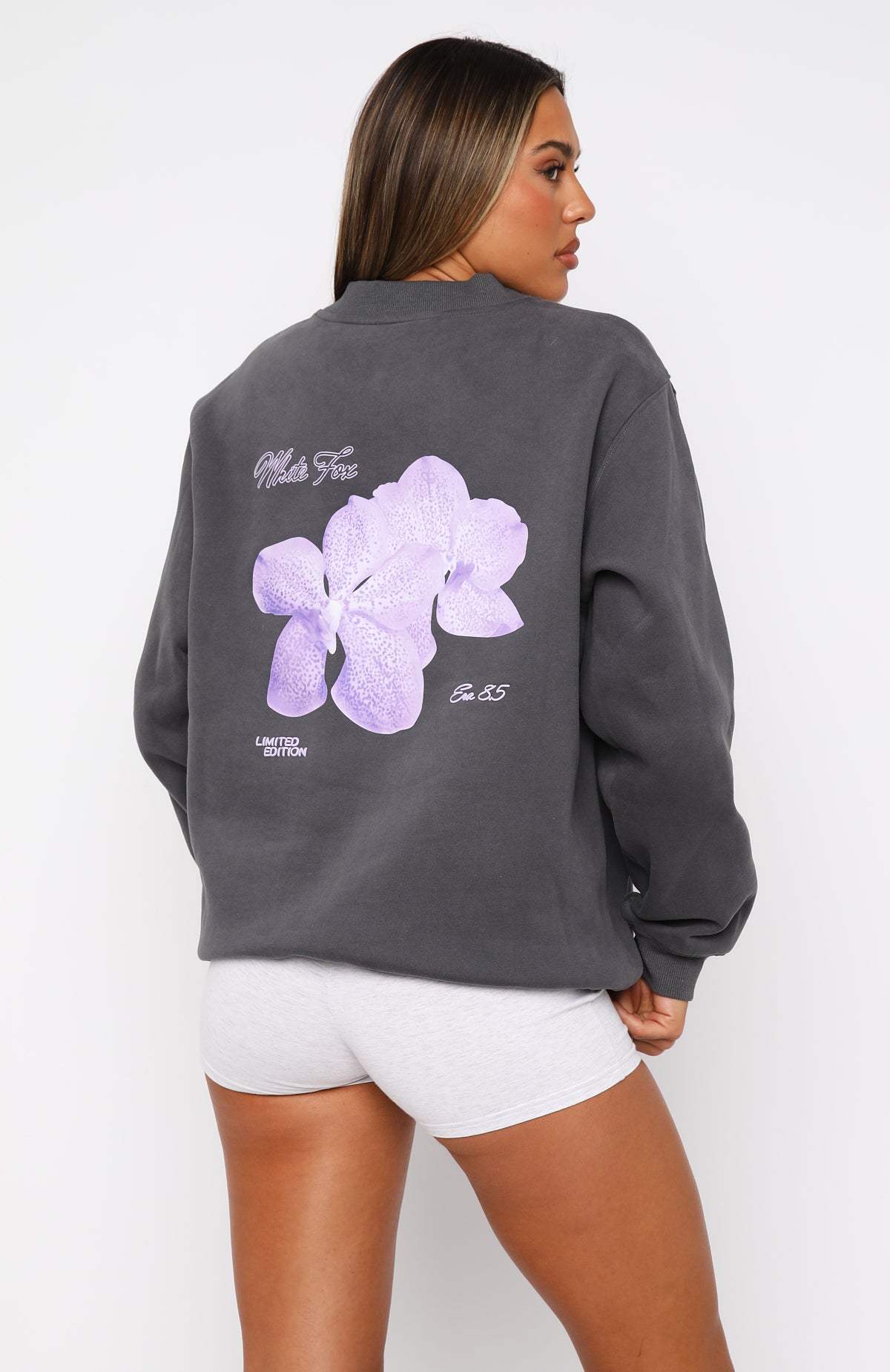 With Love Forever Oversized Fleece Sweater Volcanic