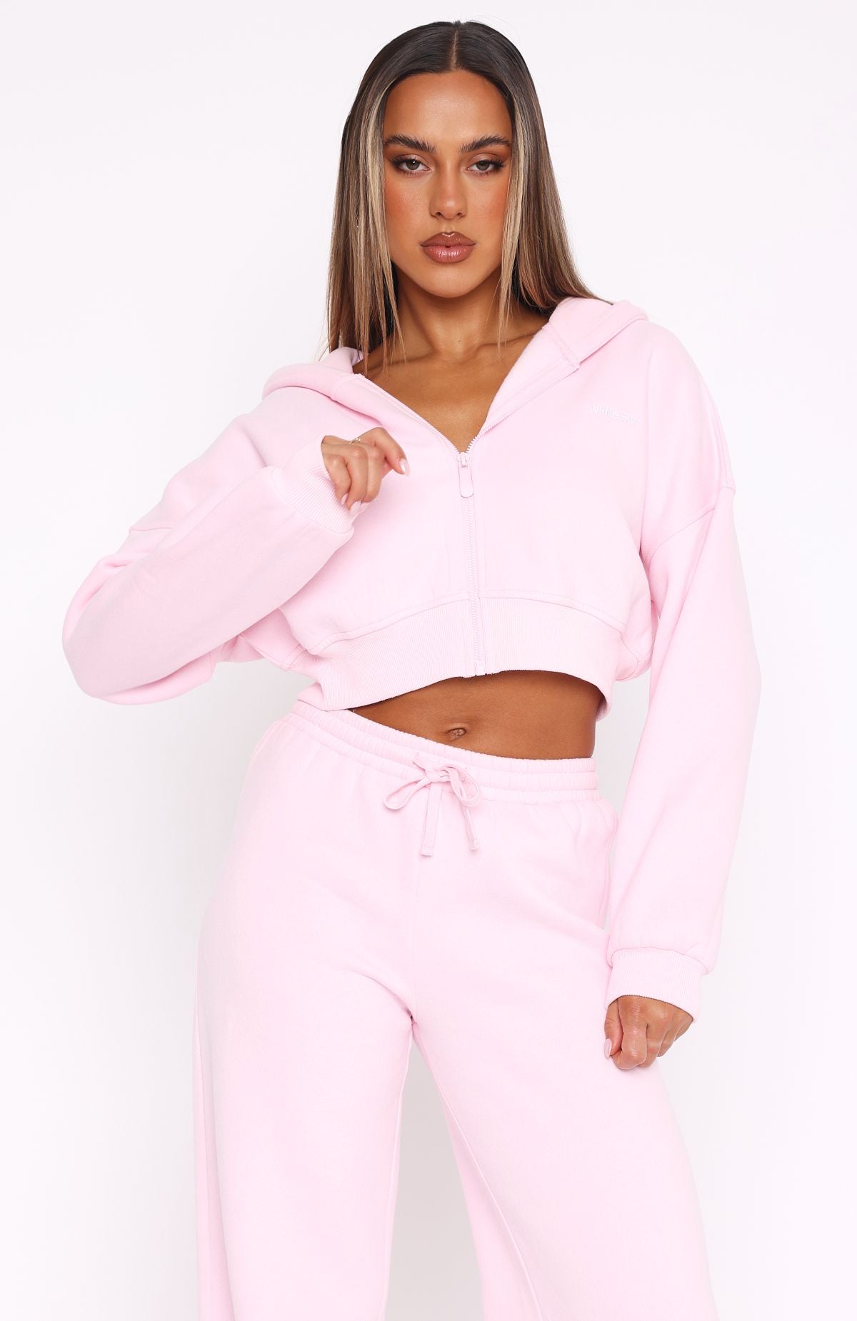 Cropped Hoodie for Women - She's Effortless Posy Fleece Zip-Up