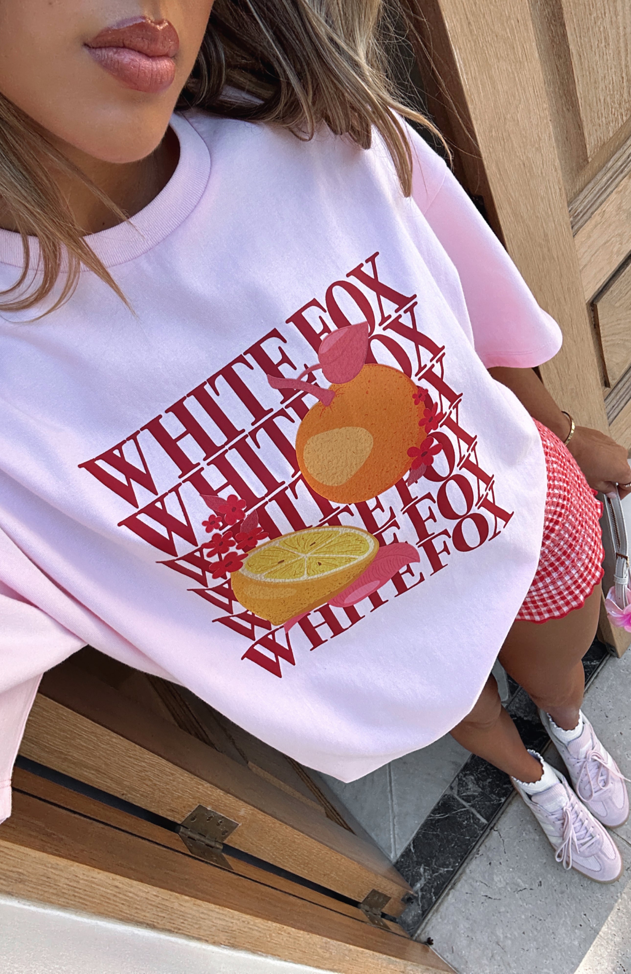 Pink Oversized Cotton T-Shirt with Graphic Print - Oh So Sweet Tee