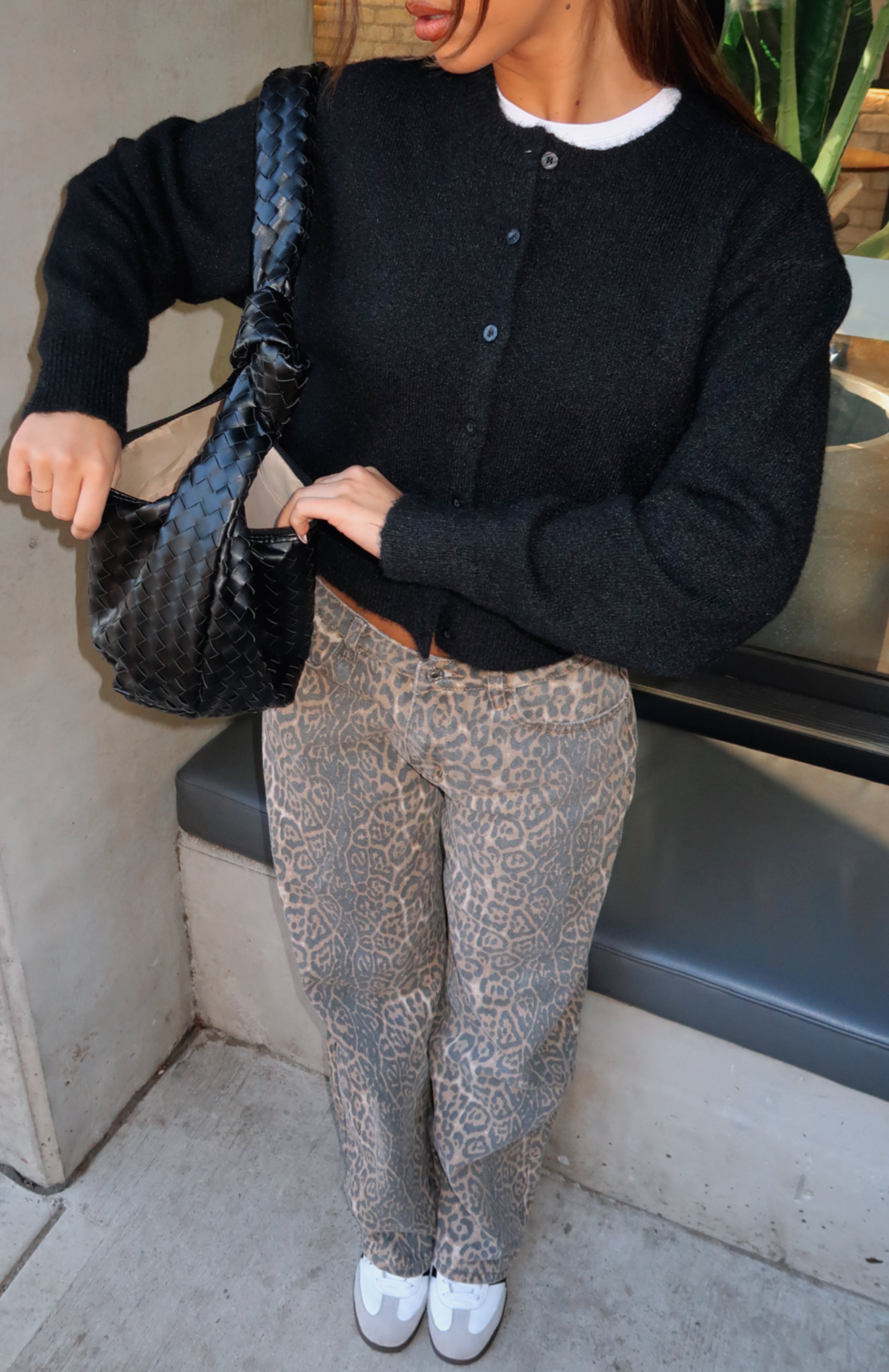 Warm Whispers Black Knit Cardigan - Soft Cropped Button-Up