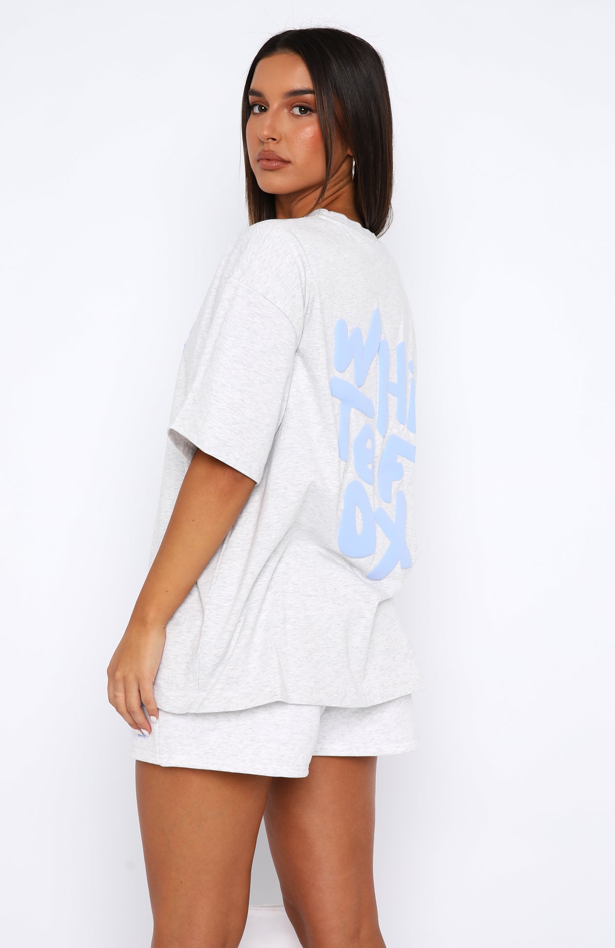 The New Standard Oversized Cotton Tee - Grey Marle Graphic Shirt