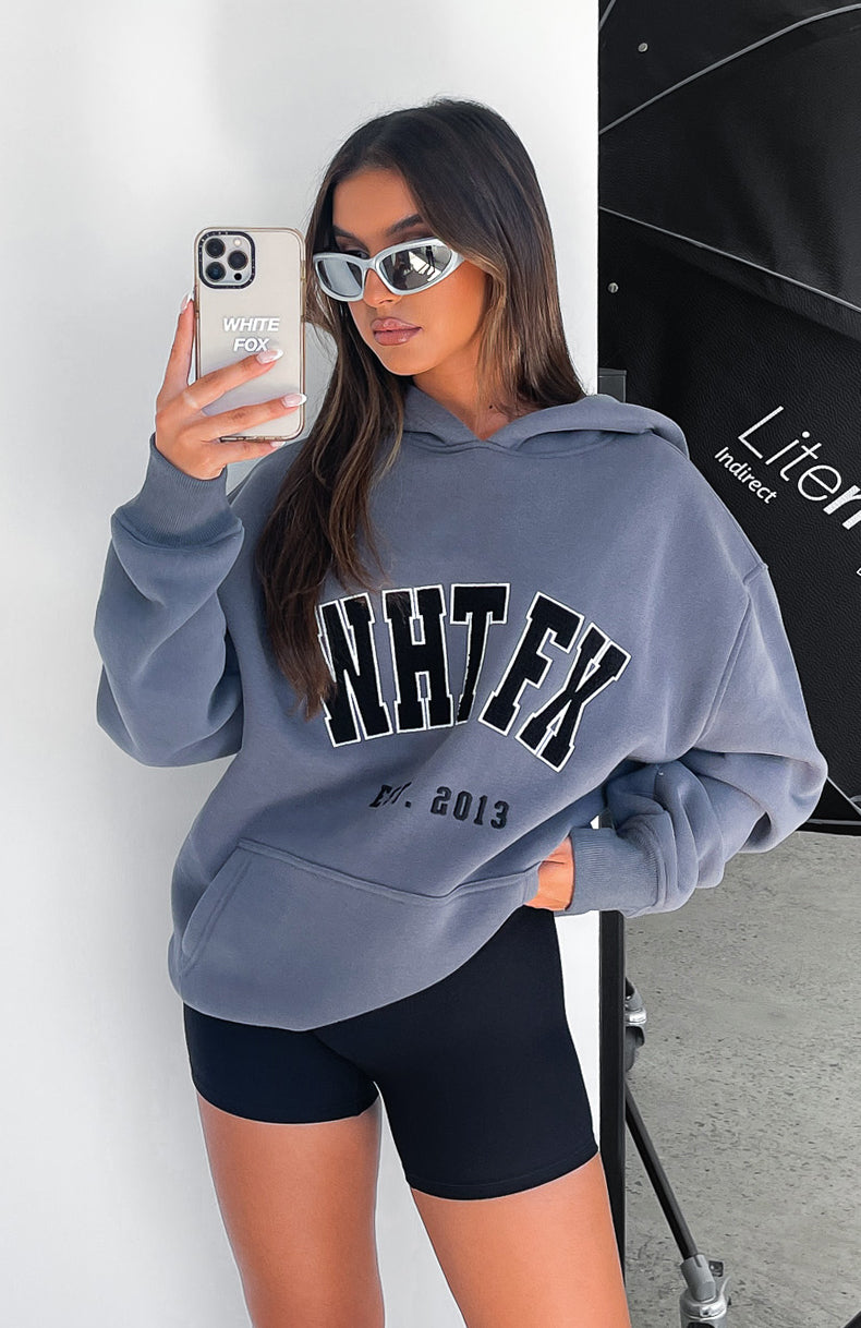 Give It Away Oversized Charcoal Hoodie - Fleece-Lined Comfort Fit