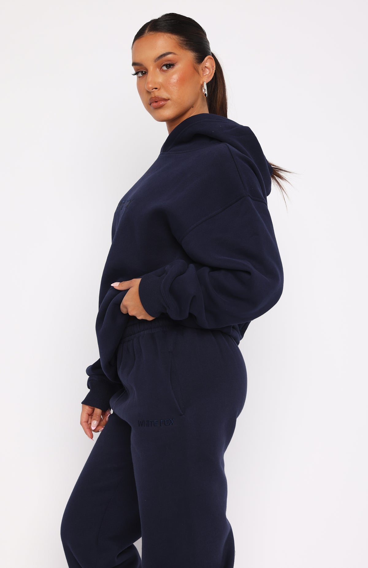 Stay Lifted Navy Oversized Hoodie - Soft Fleece Unisex Fit