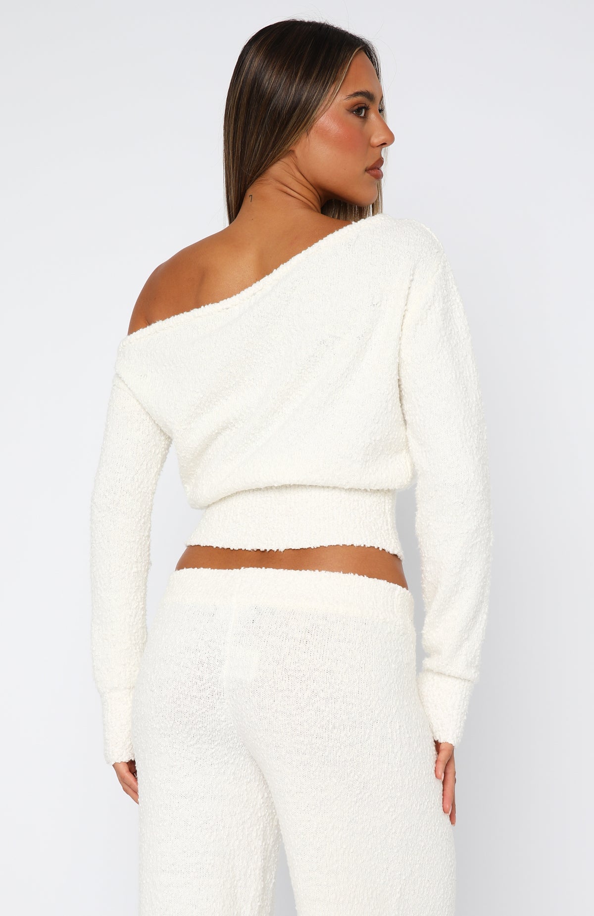 Off White Please Be Mine Knit Sweater - One Shoulder Neckline