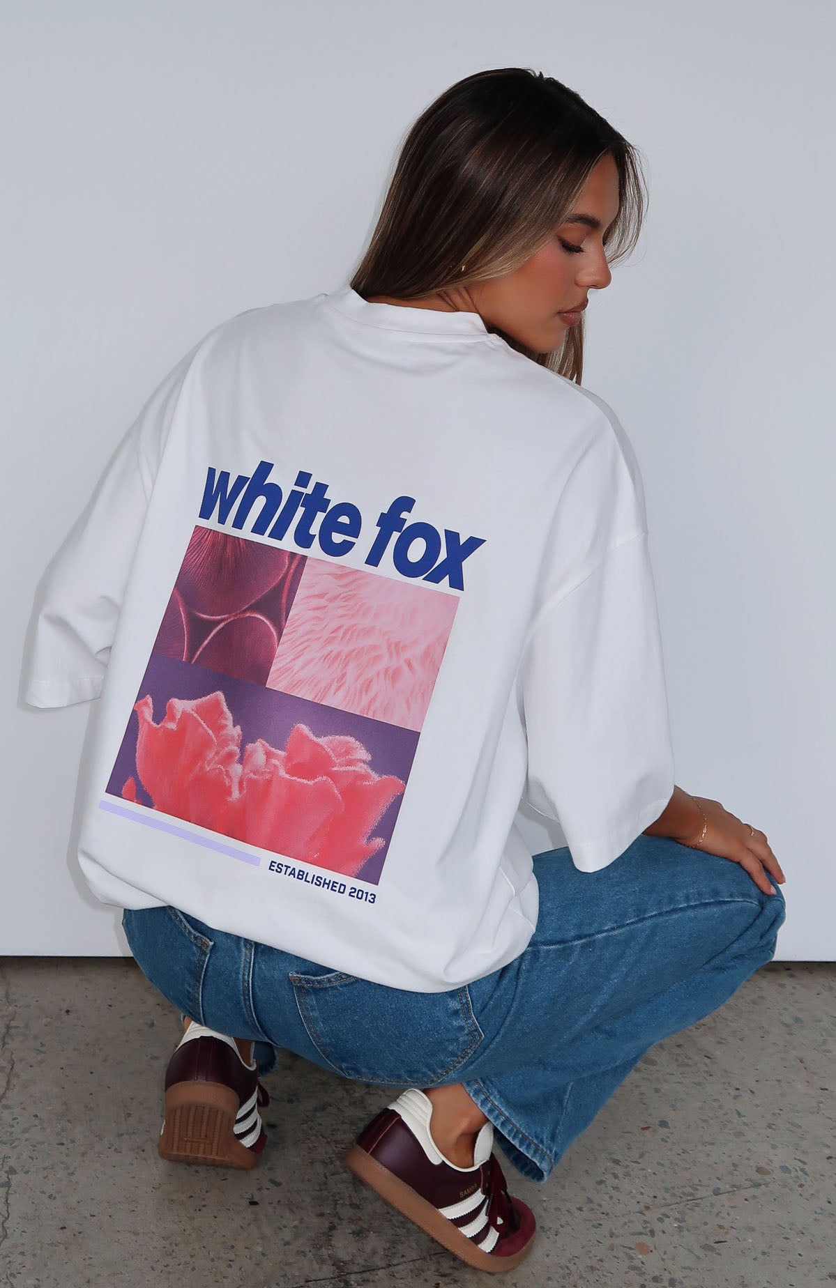 White Fox Set The Bar High Oversized Cotton Tee - Women's Graphic T-Shirt