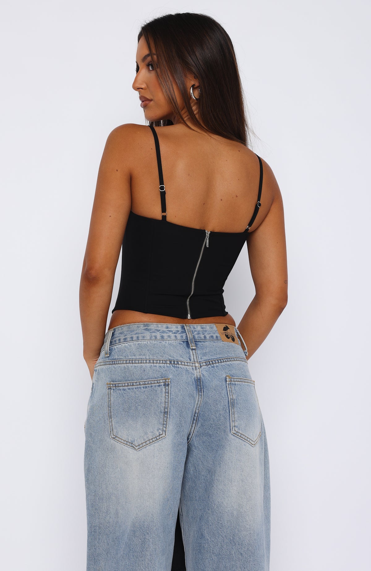 Black Bustier Top with Adjustable Straps & Boning - Why Did I