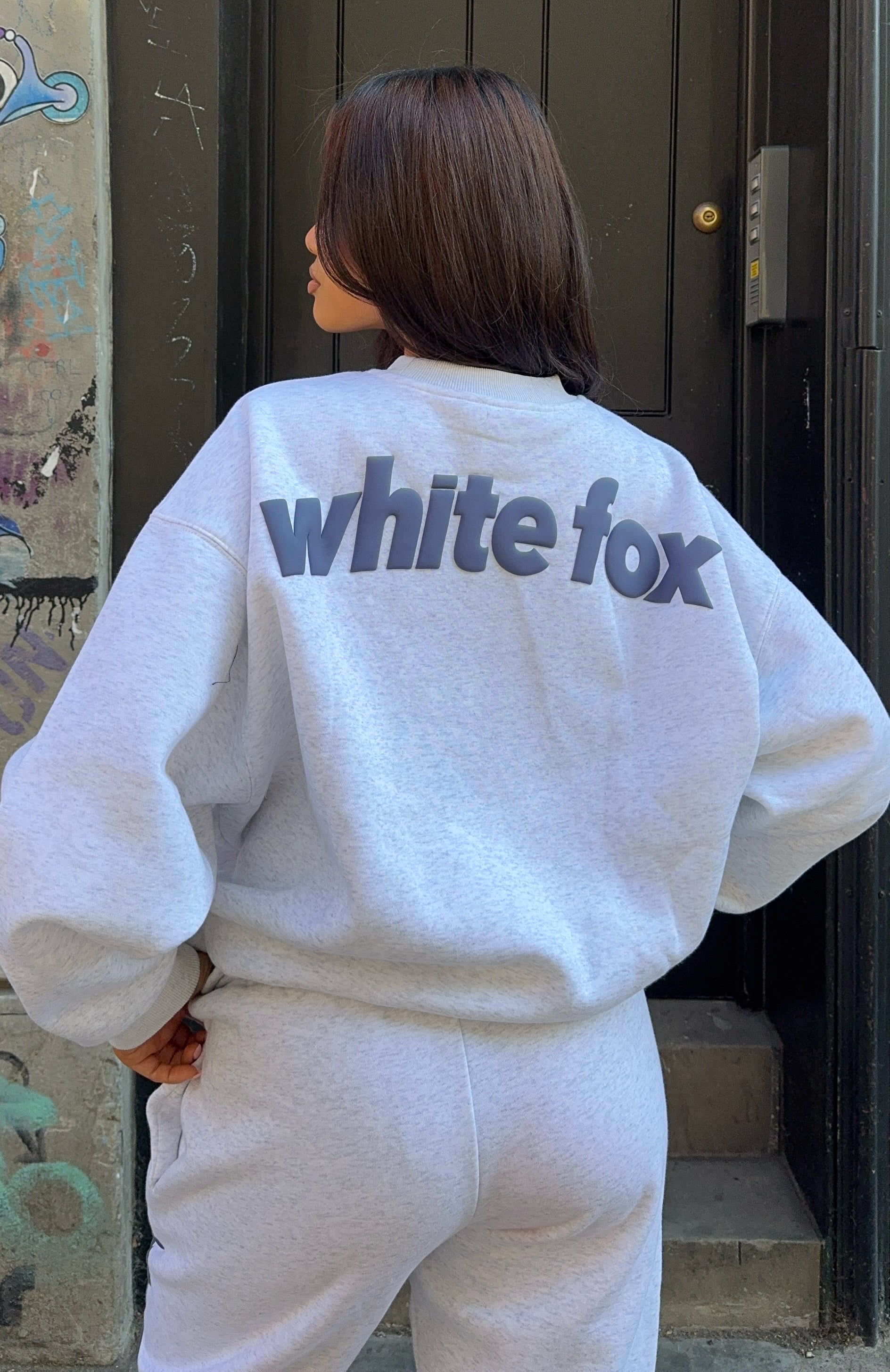 From The Archives Freya Oversized Sweater - Grey Marle Fleece-Lined