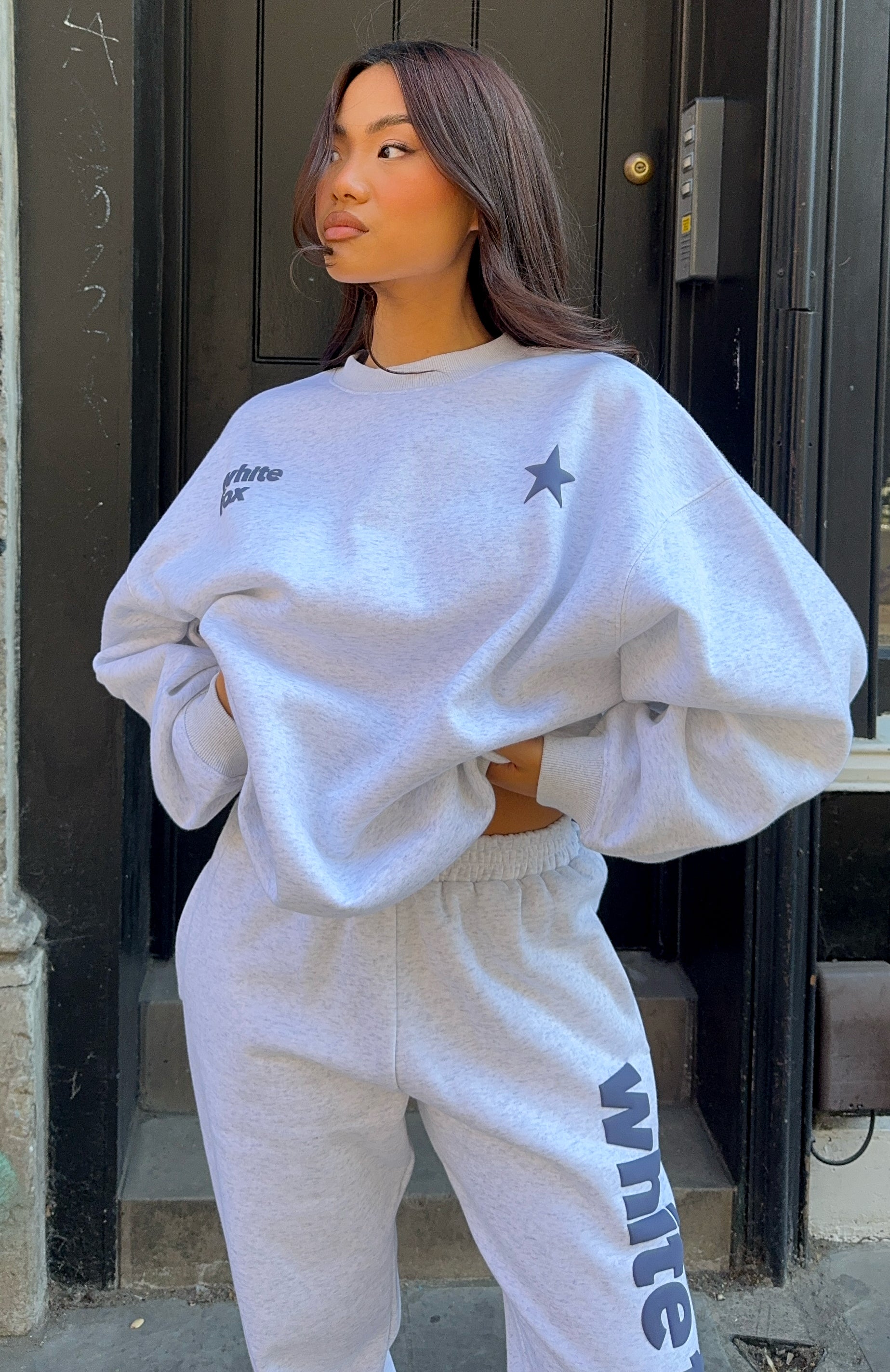 From The Archives Freya Oversized Sweater - Grey Marle Fleece-Lined