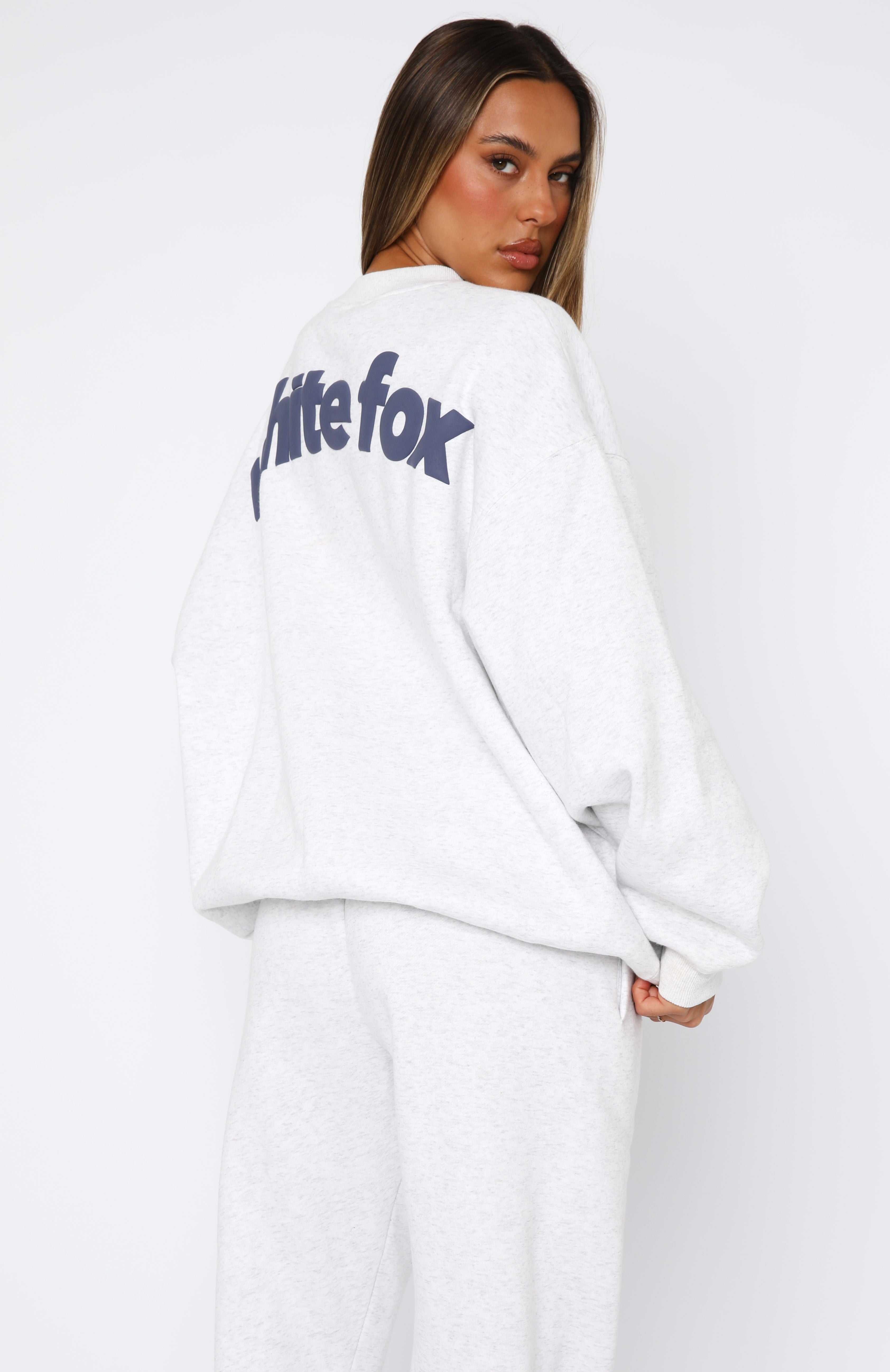 From The Archives Freya Oversized Sweater - Grey Marle Fleece-Lined