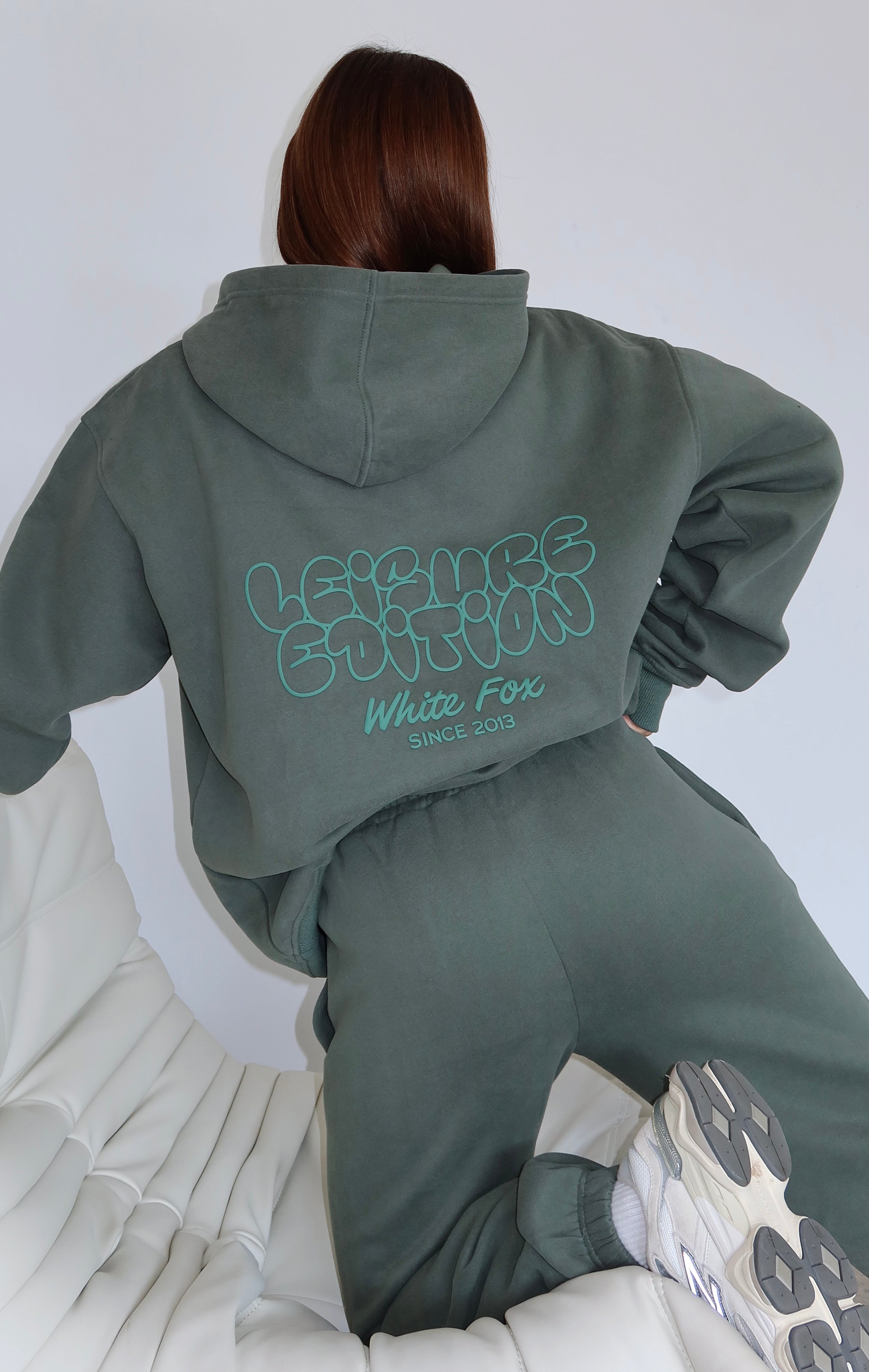 Leisure Edition Oversized Hoodie - Dark Green Fleece Pullover