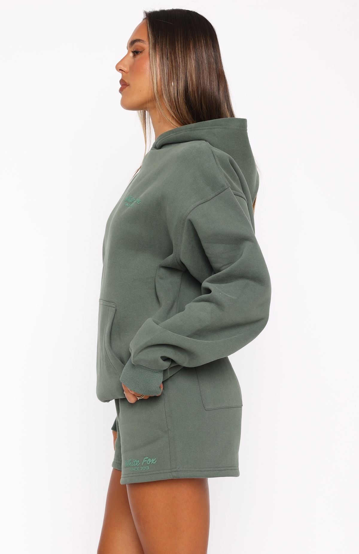 Leisure Edition Oversized Hoodie - Dark Green Fleece Pullover