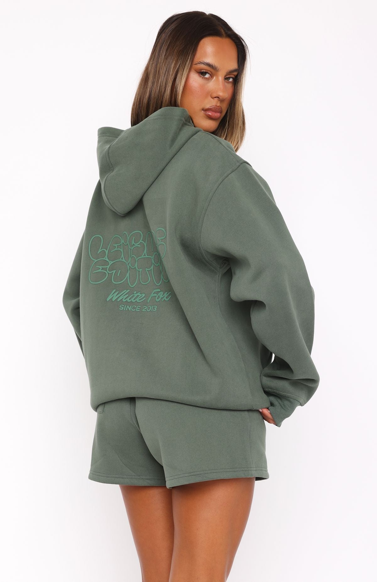 Leisure Edition Oversized Hoodie - Dark Green Fleece Pullover