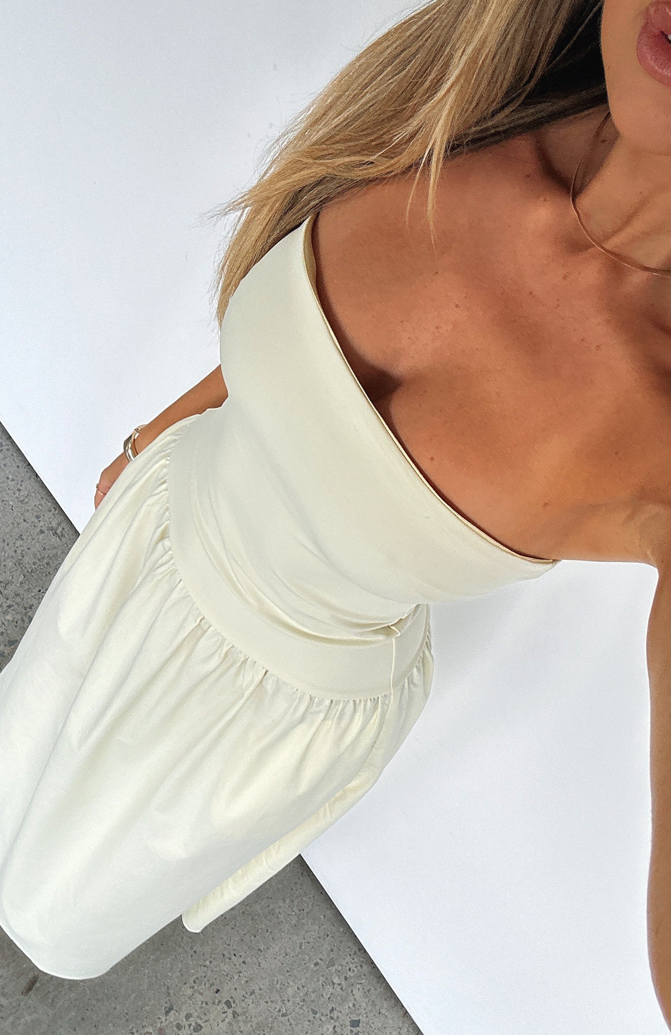 Lemon Strapless Maxi Dress with Gel Grip & Fitted Bodice