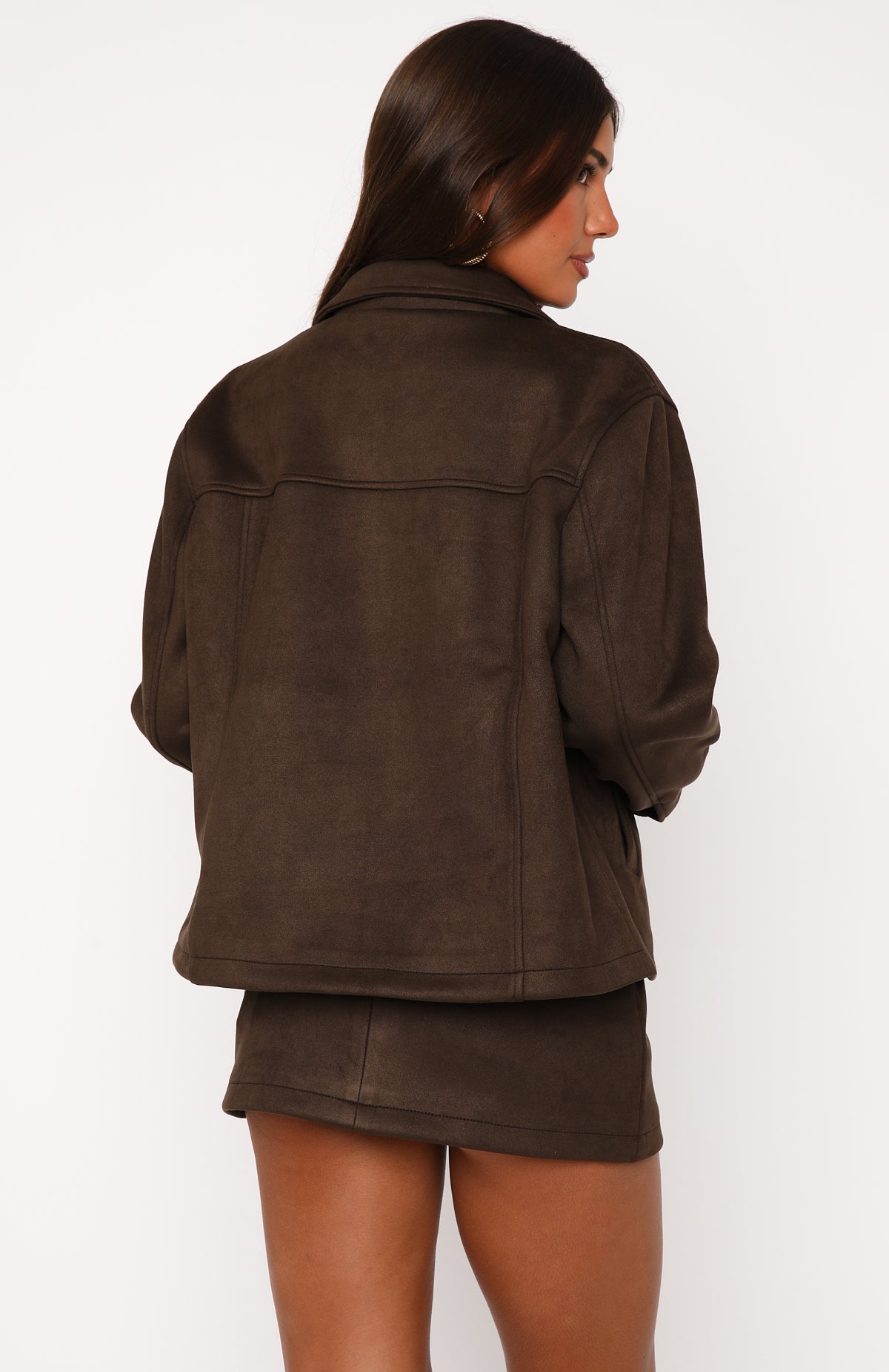 Like The Old Days Chocolate Faux Suede Jacket