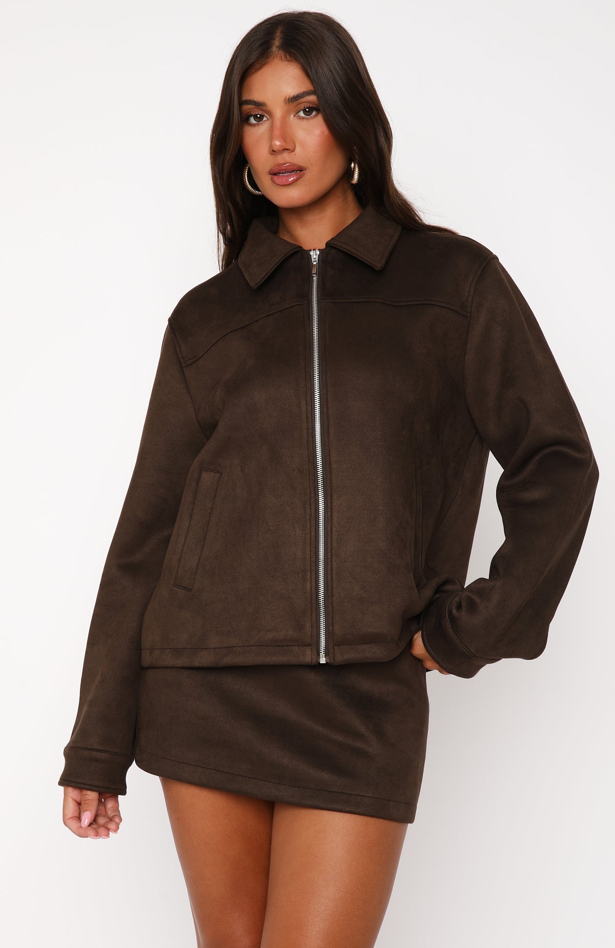 Like The Old Days Chocolate Faux Suede Jacket