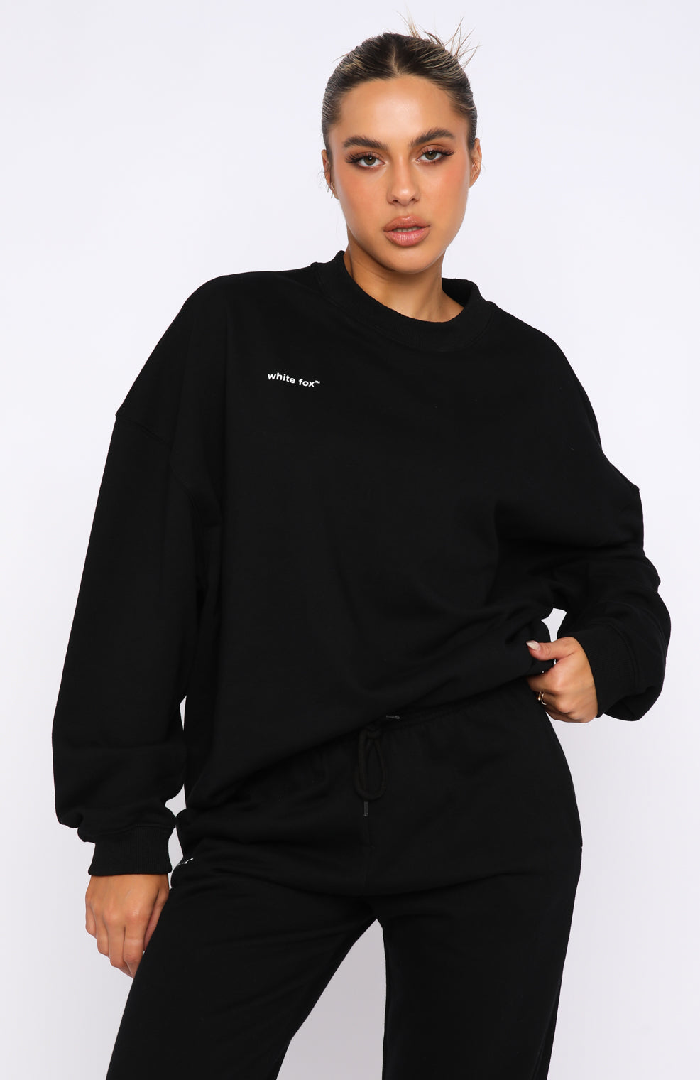 Black Own The Moment Unisex Sweater - Ribbed Neckline & Soft Loopback
