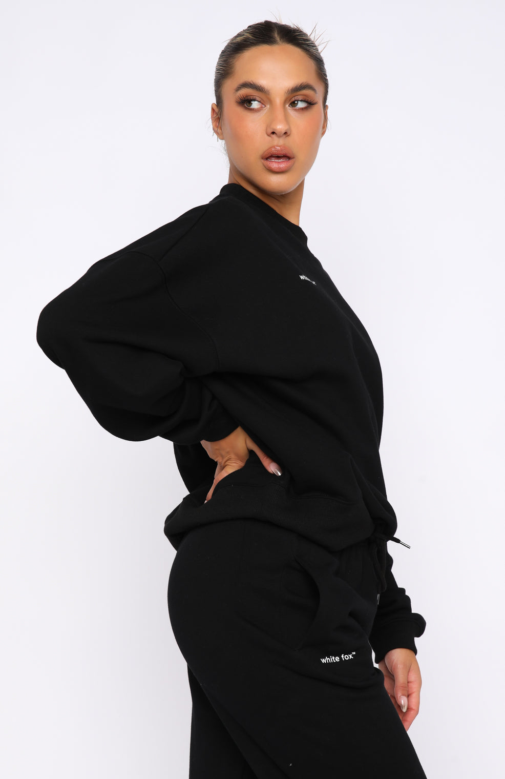 Black Own The Moment Unisex Sweater - Ribbed Neckline & Soft Loopback