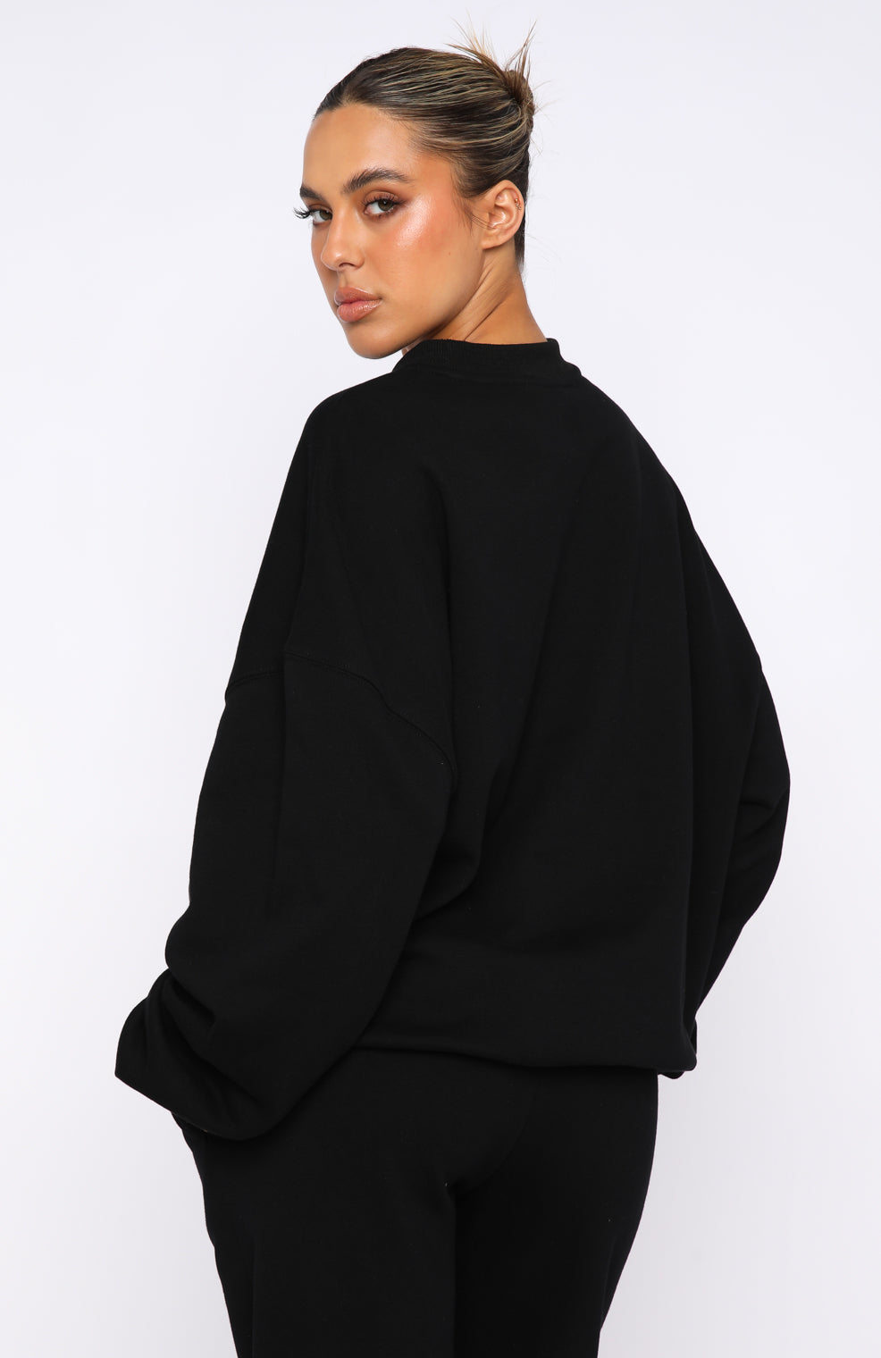 Black Own The Moment Unisex Sweater - Ribbed Neckline & Soft Loopback
