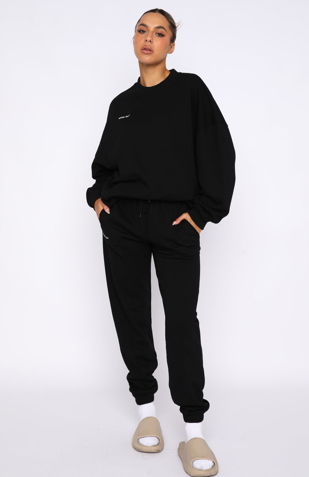 Black Own The Moment Unisex Sweater - Ribbed Neckline & Soft Loopback