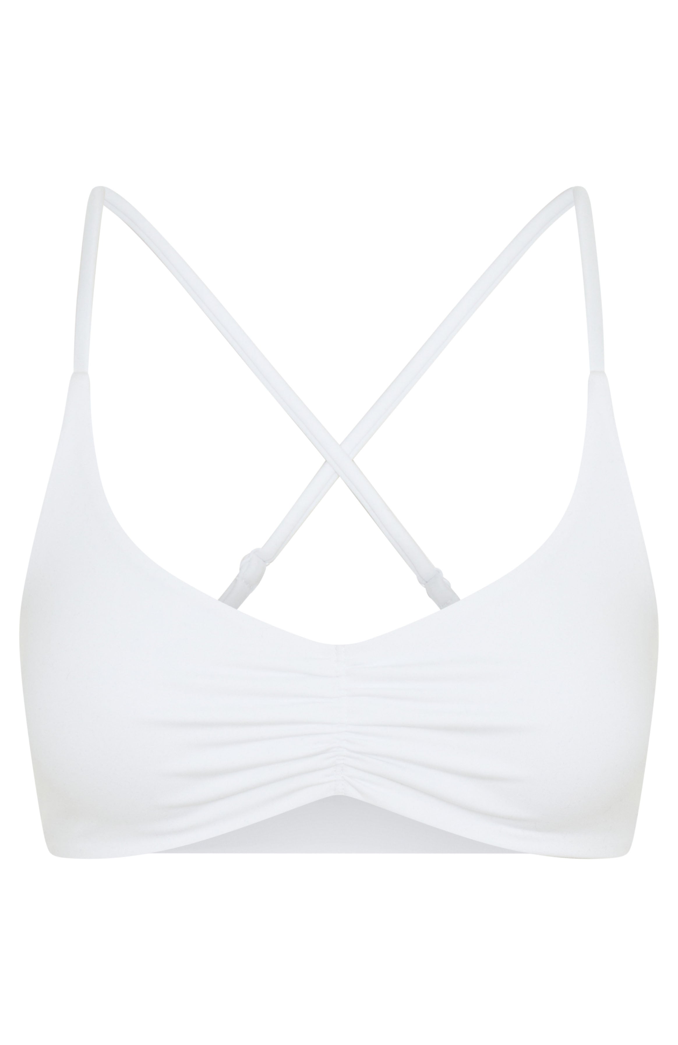 White Fox Active Fusion Criss-Cross Back Sports Bra - White