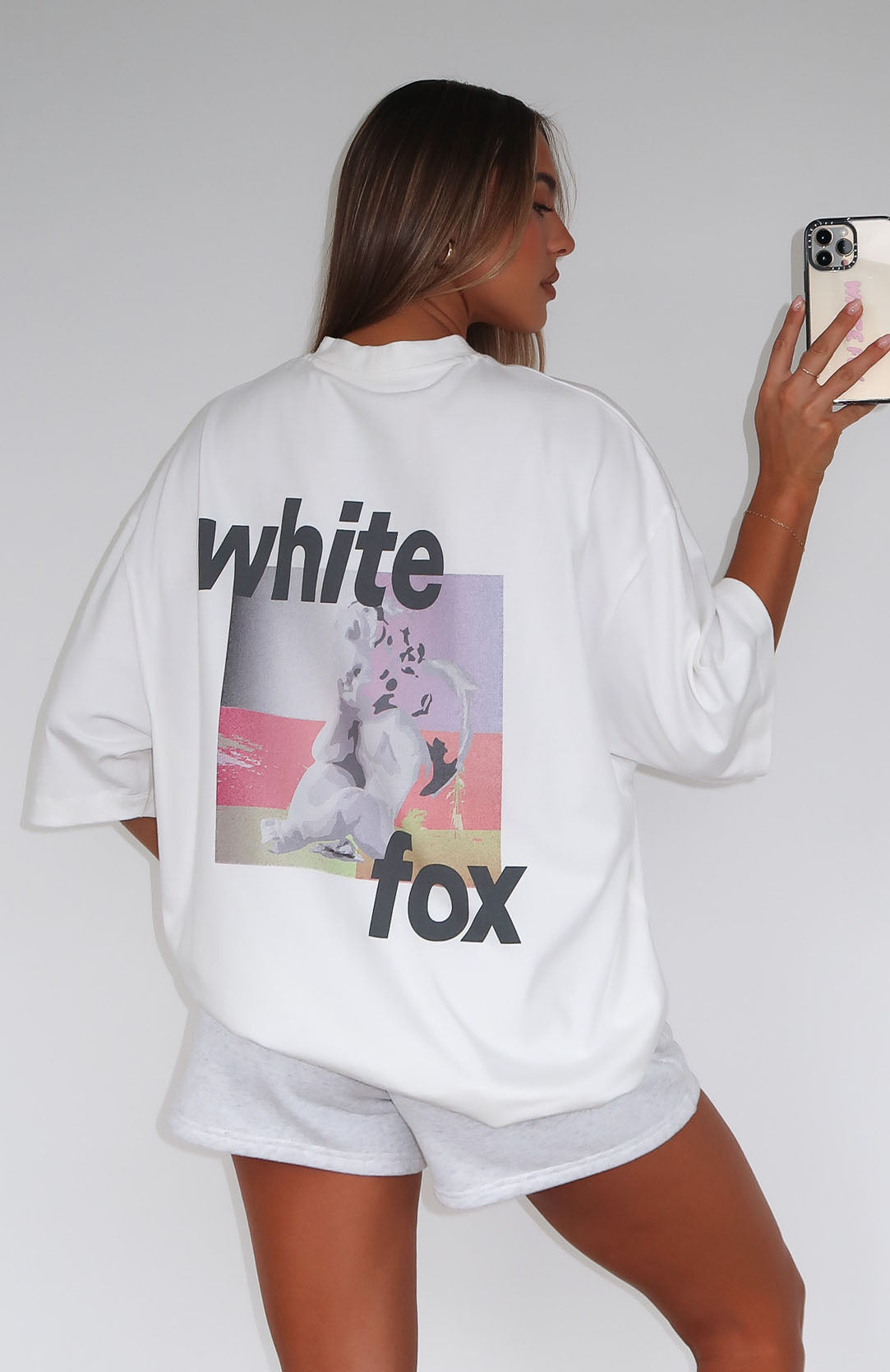 White Fox In The Moment Oversized Cotton T-Shirt