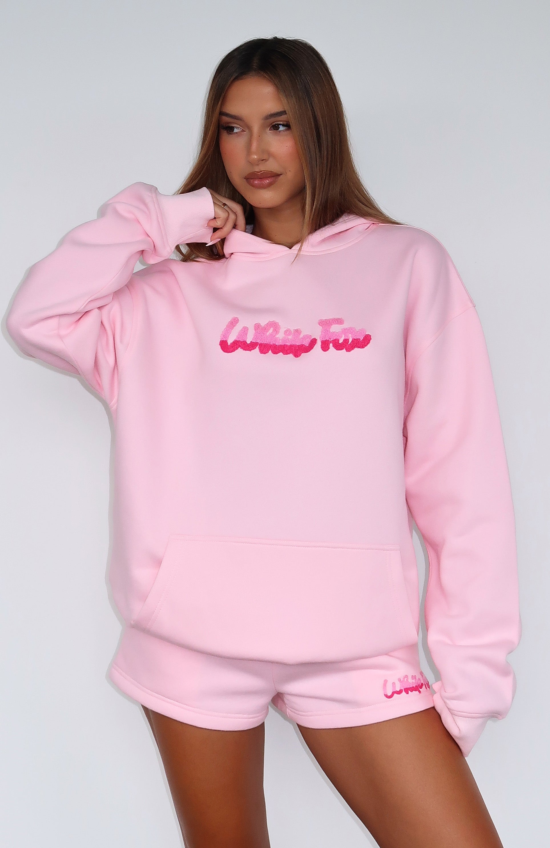 Sweet Lust Pink Oversized Fleece Hoodie