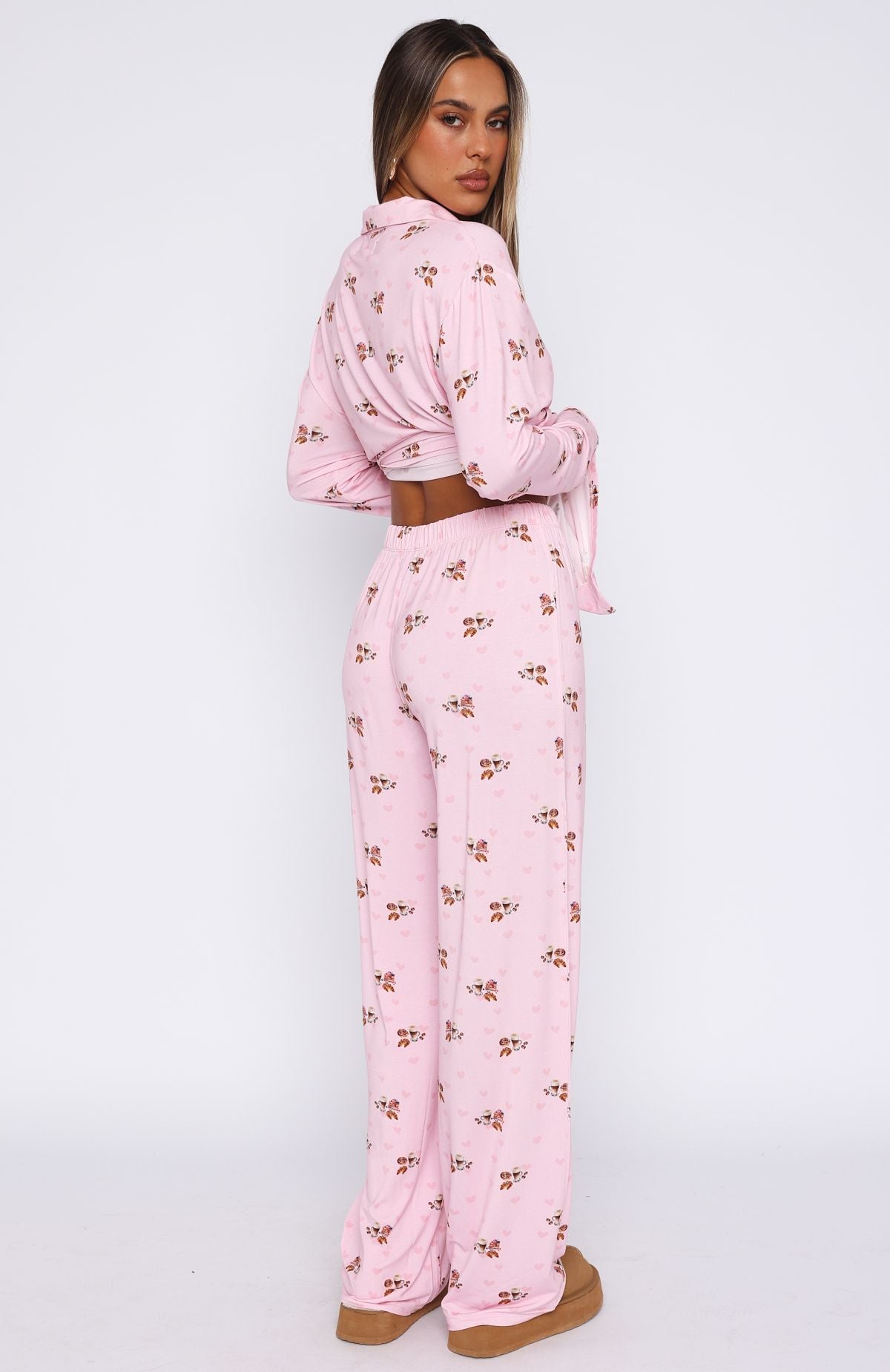 Pillow Talk Candy Breakfast Printed Long Sleeve Pajama Set