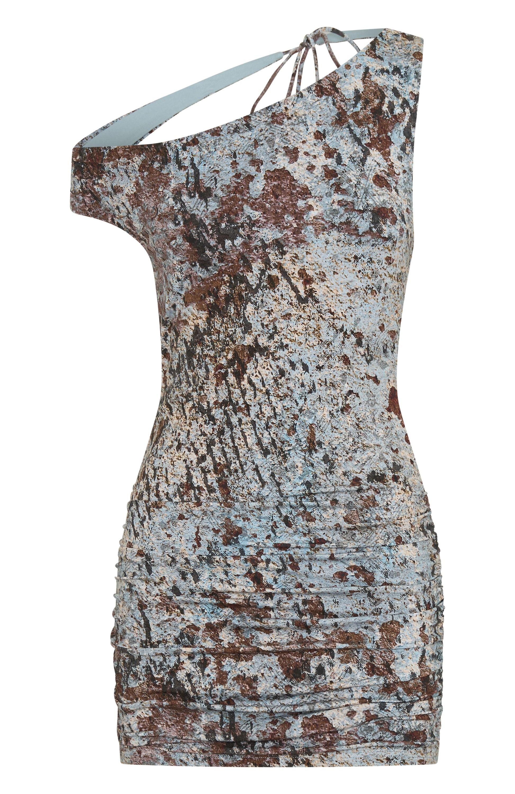 Almost Famous One Shoulder Mini Dress - Desert Thorns