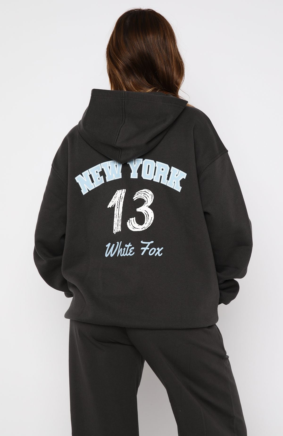 Team New York Oversized Hoodie - Charcoal Fleece Pullover