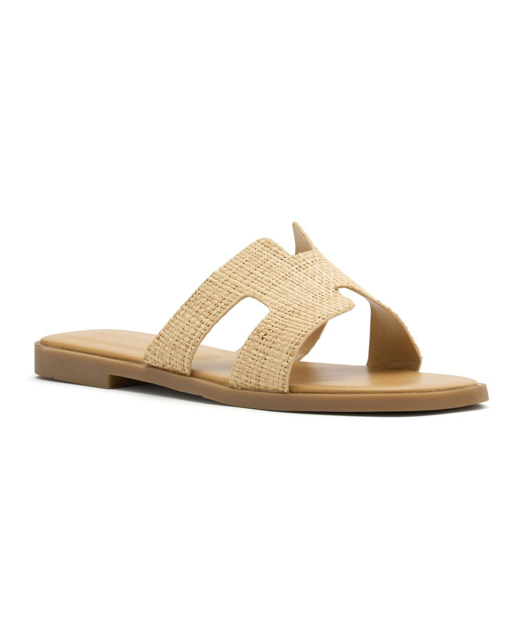 Kyra Natural Raffia Square Toe Sandals | White Fox Boutique