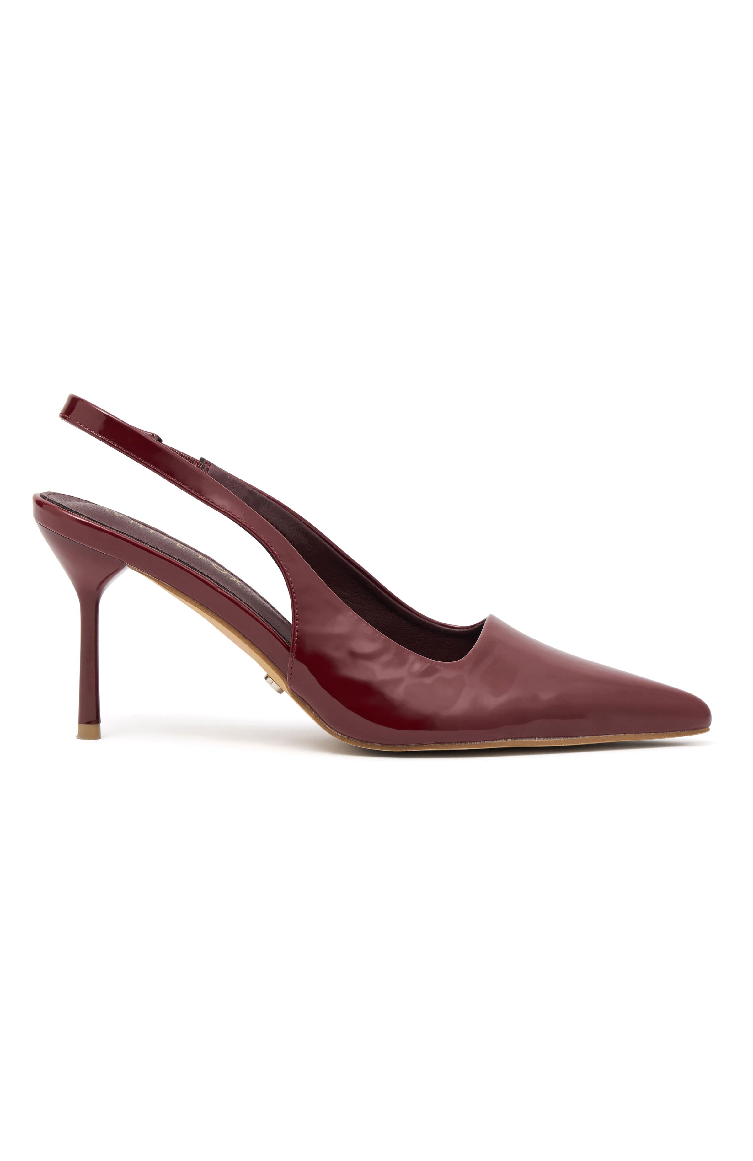 Tayte Cherry Cola Slingback Heels - 8.5cm Pointed Toe Pumps