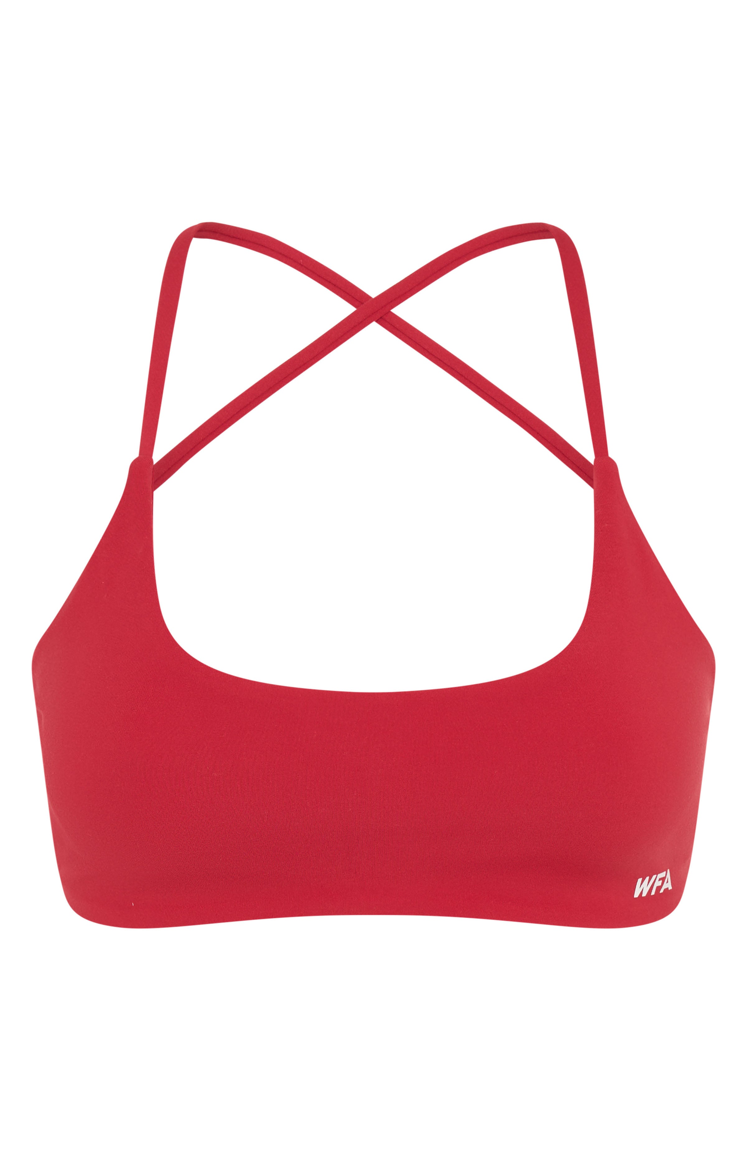 White Fox Active She's Healthy Sports Bra - Cherry Red, Criss-Cross Back