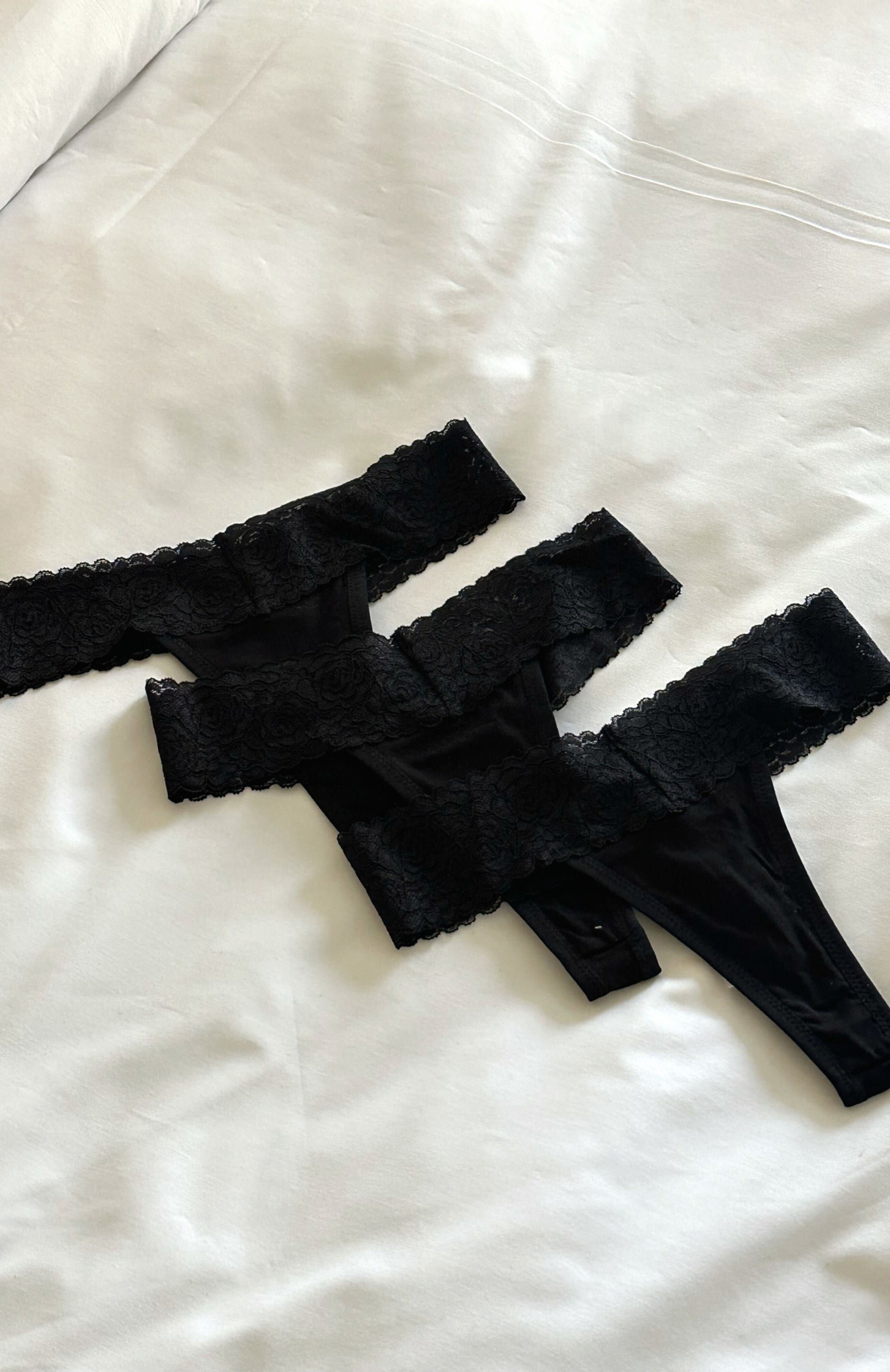 Women's Black Lace Hipster Underwear 3-Pack - Comfort & Breathable
