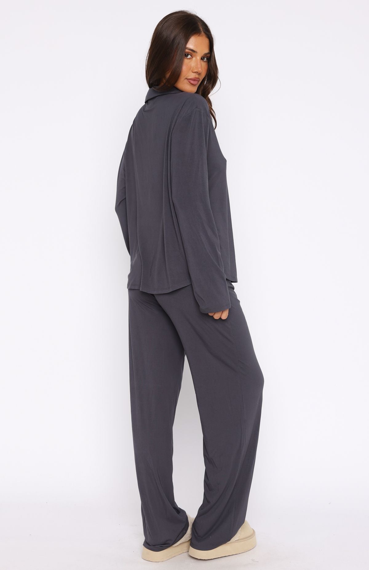Charcoal Modal Long Sleeve Pyjama Set - Pillow Talk