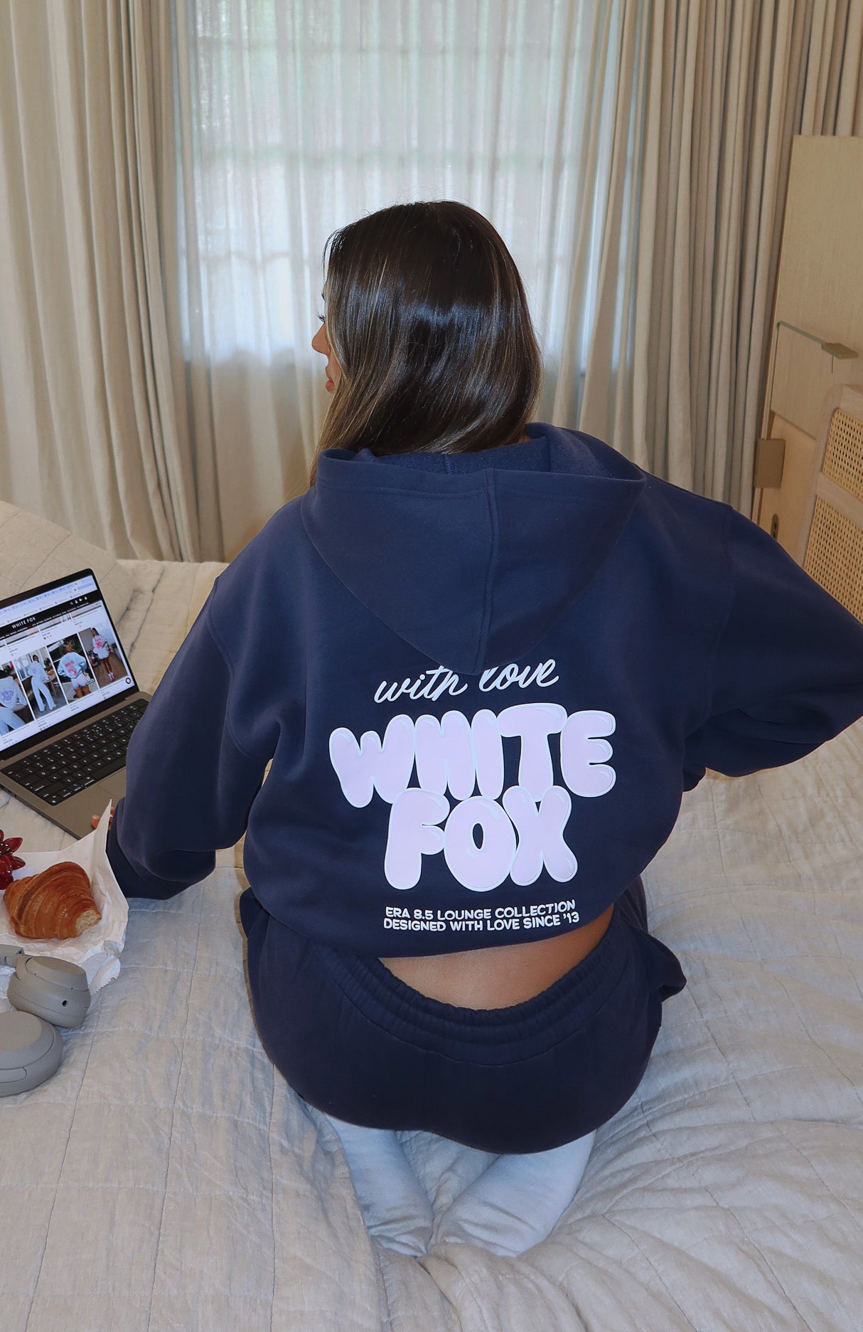 With Love Always Navy Oversized Hoodie - Fleece-Lined Comfort