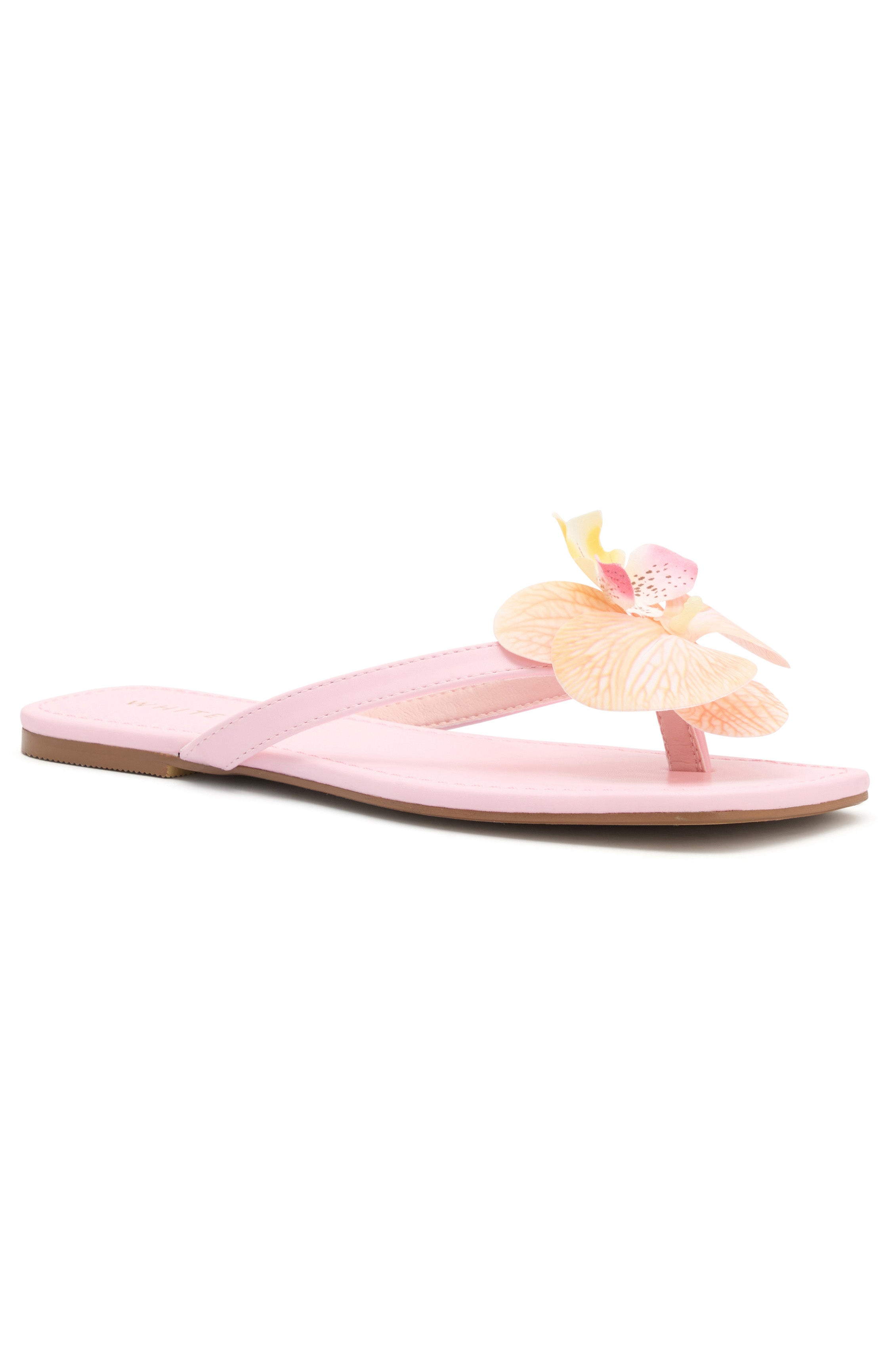 Reza Floral Square Toe Sandals in Baby Pink & Yellow